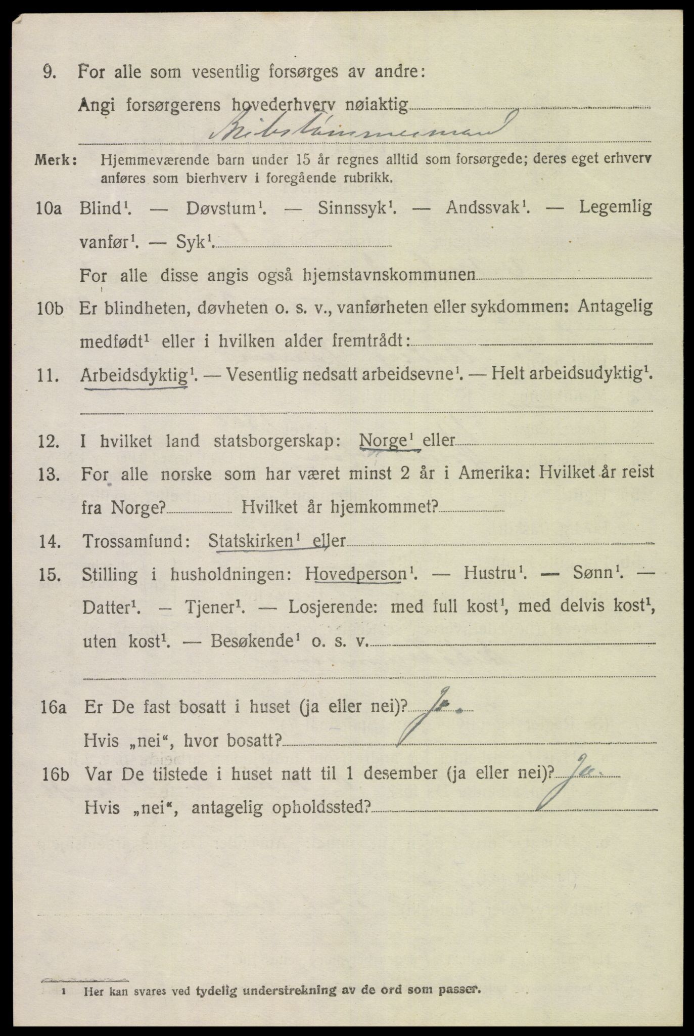 SAK, 1920 census for Vestre Moland, 1920, p. 2254