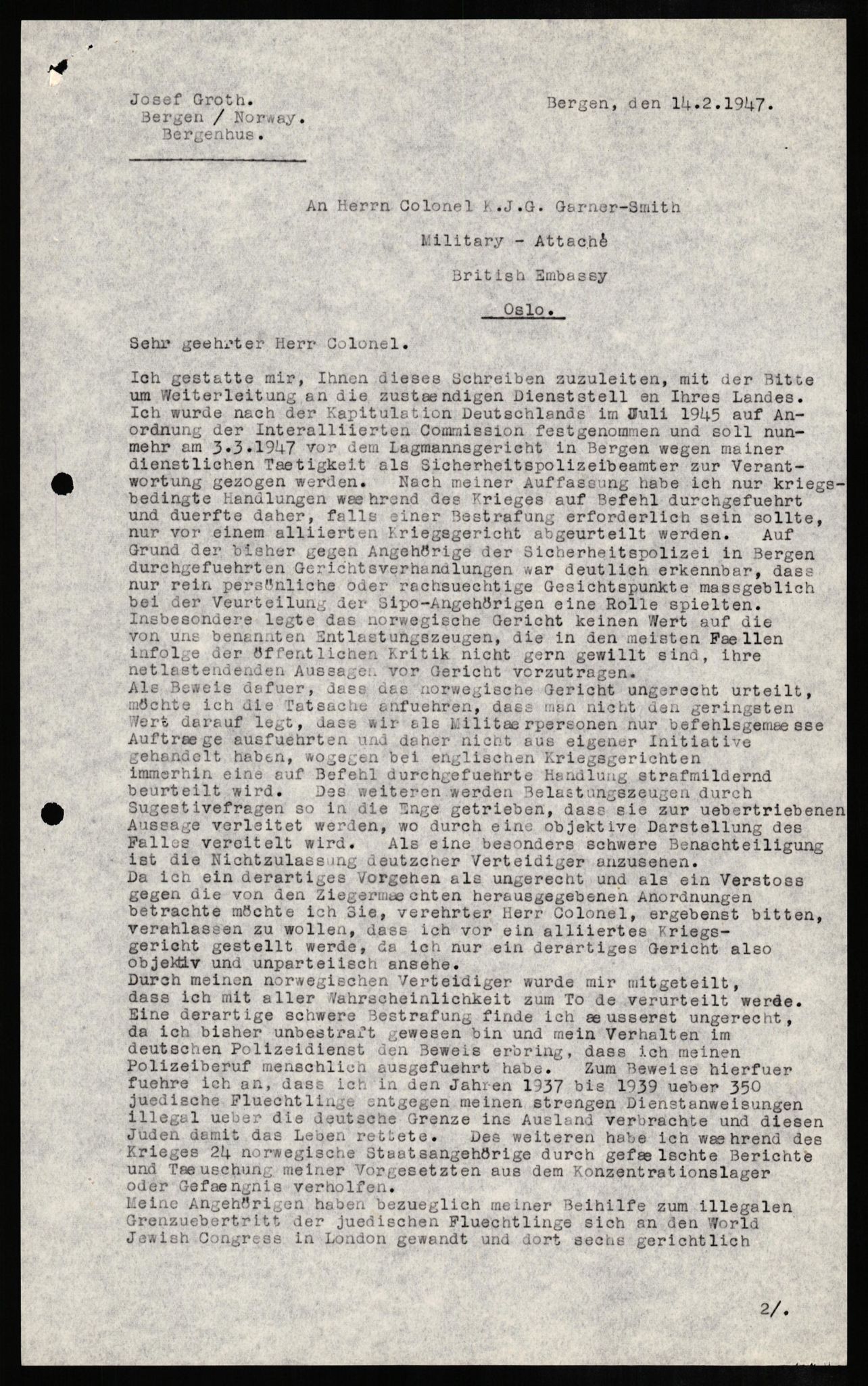 Forsvaret, Forsvarets overkommando II, RA/RAFA-3915/D/Db/L0010: CI Questionaires. Tyske okkupasjonsstyrker i Norge. Tyskere., 1945-1946, p. 379