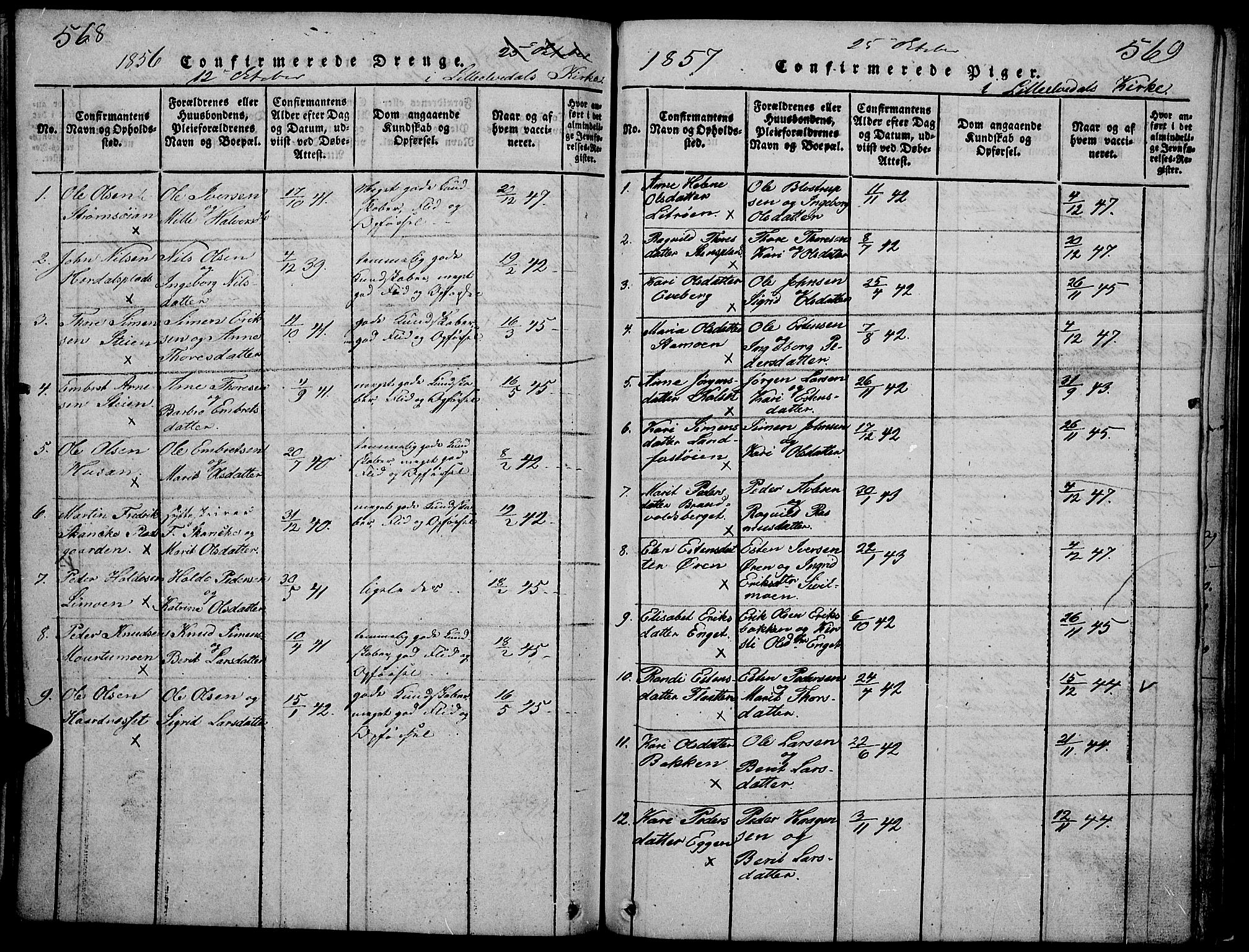 Tynset prestekontor, SAH/PREST-058/H/Ha/Hab/L0002: Parish register (copy) no. 2, 1814-1862, p. 568-569