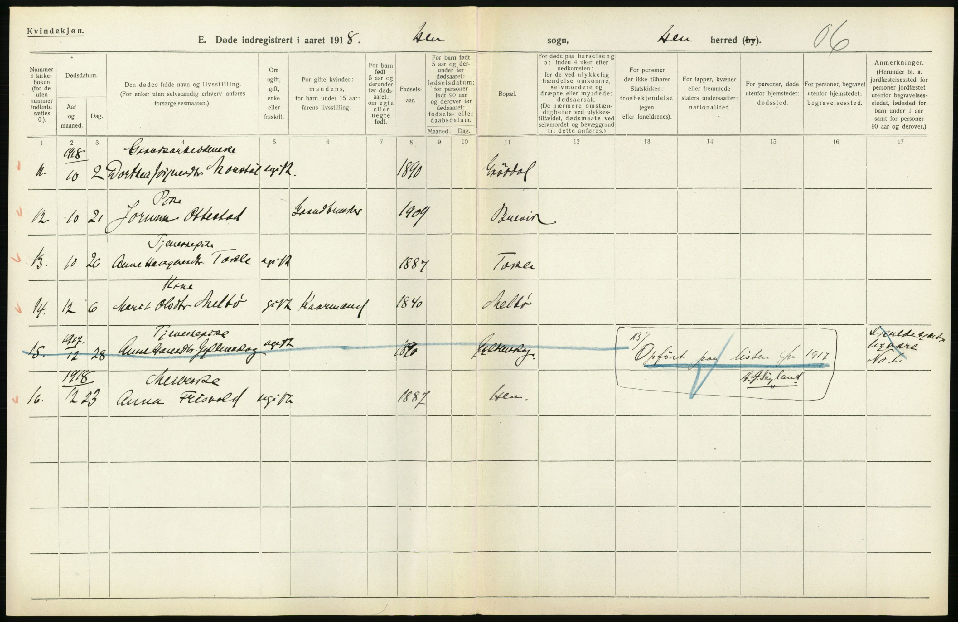 Statistisk sentralbyrå, Sosiodemografiske emner, Befolkning, AV/RA-S-2228/D/Df/Dfb/Dfbh/L0045: Møre fylke: Døde. Bygder og byer., 1918, p. 140