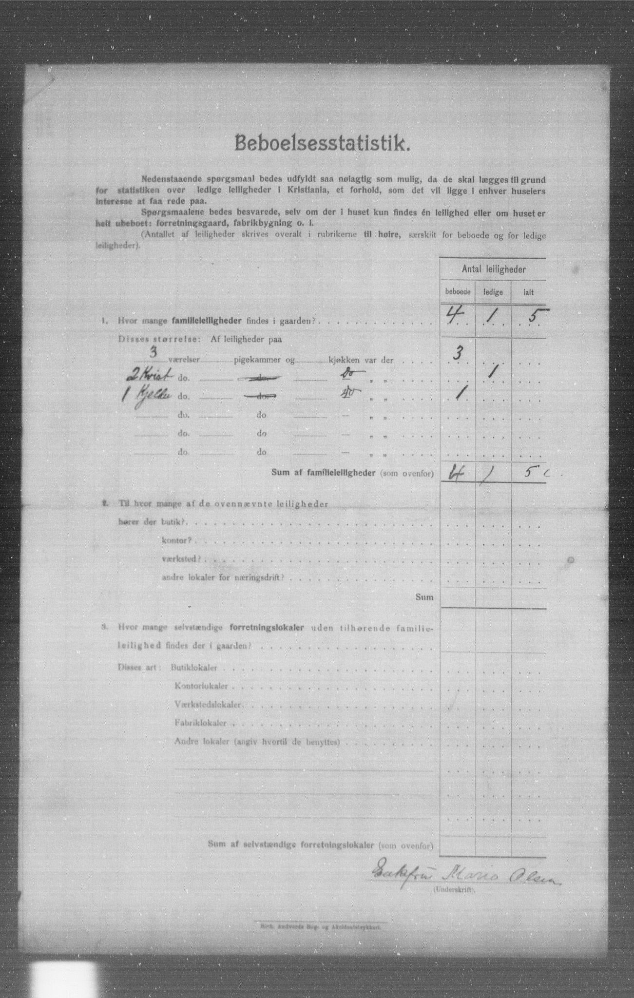 OBA, Municipal Census 1904 for Kristiania, 1904, p. 5455