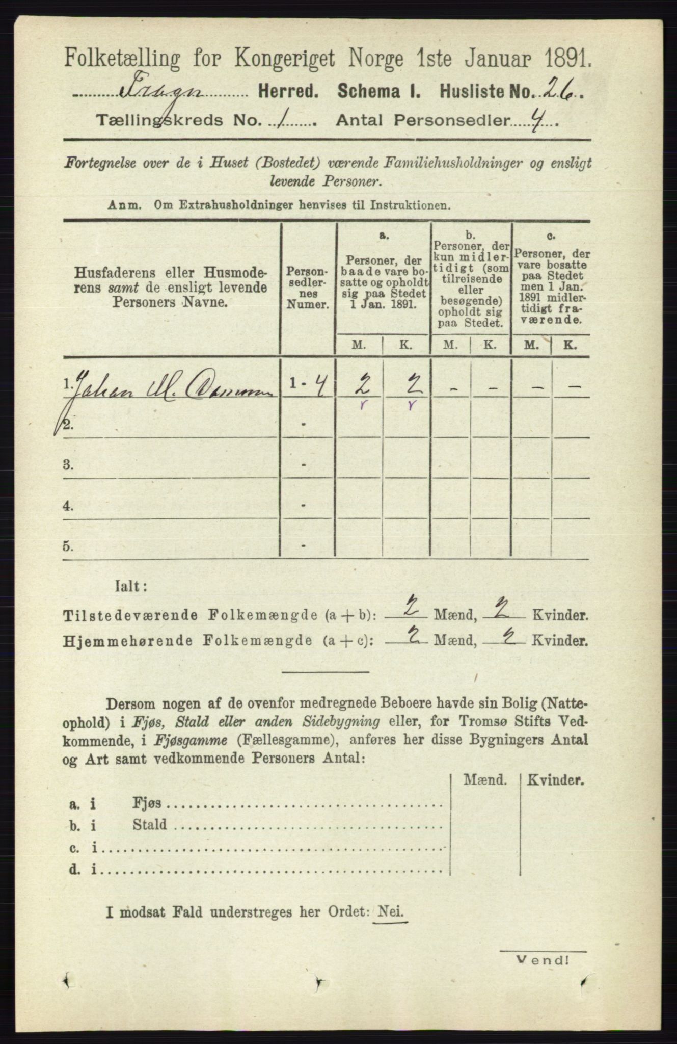 RA, 1891 census for 0215 Frogn, 1891, p. 41