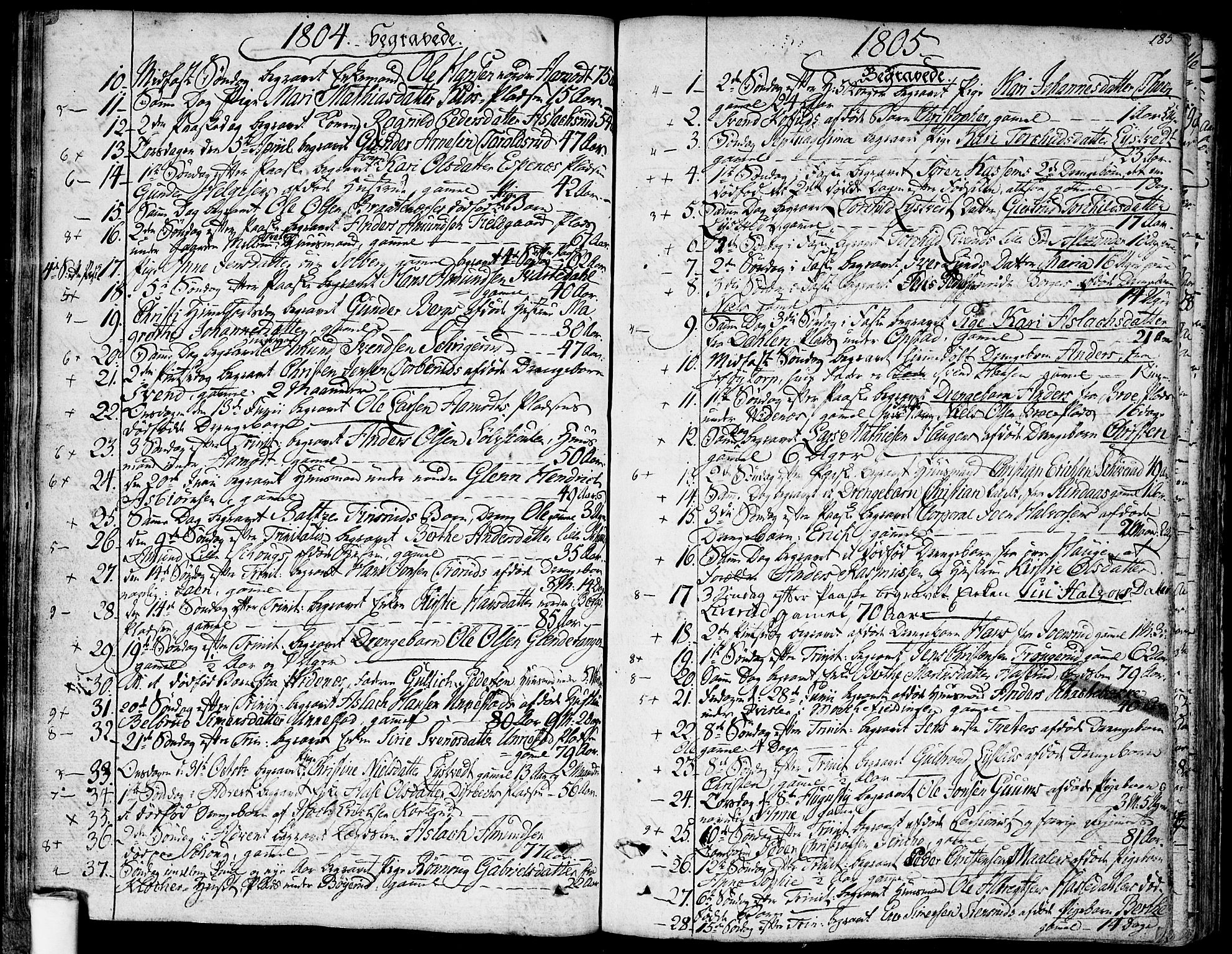 Skiptvet prestekontor Kirkebøker, AV/SAO-A-20009/F/Fa/L0004: Parish register (official) no. 4, 1794-1814, p. 185