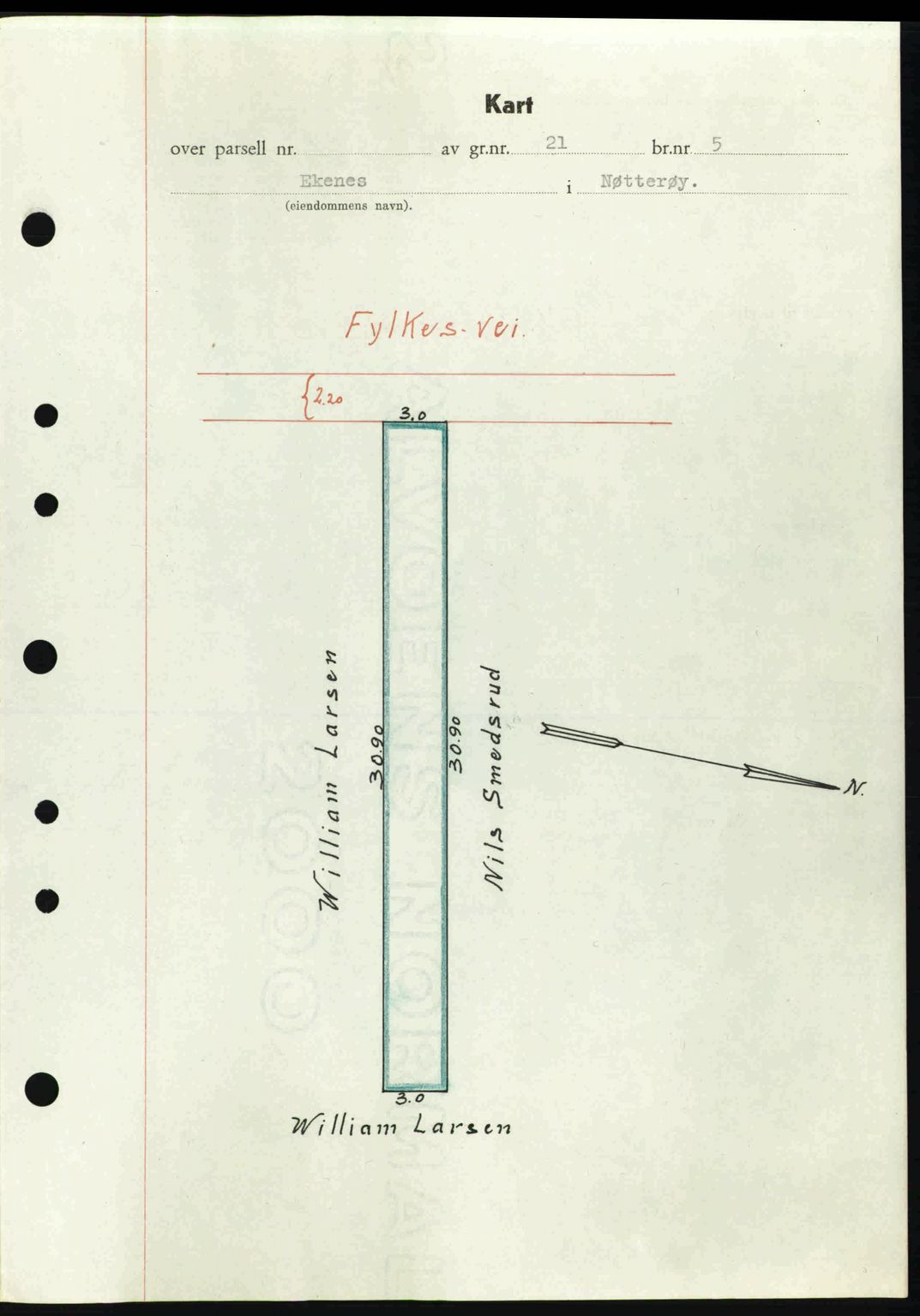 Tønsberg sorenskriveri, AV/SAKO-A-130/G/Ga/Gaa/L0014: Mortgage book no. A14, 1943-1944, Diary no: : 2421/1943