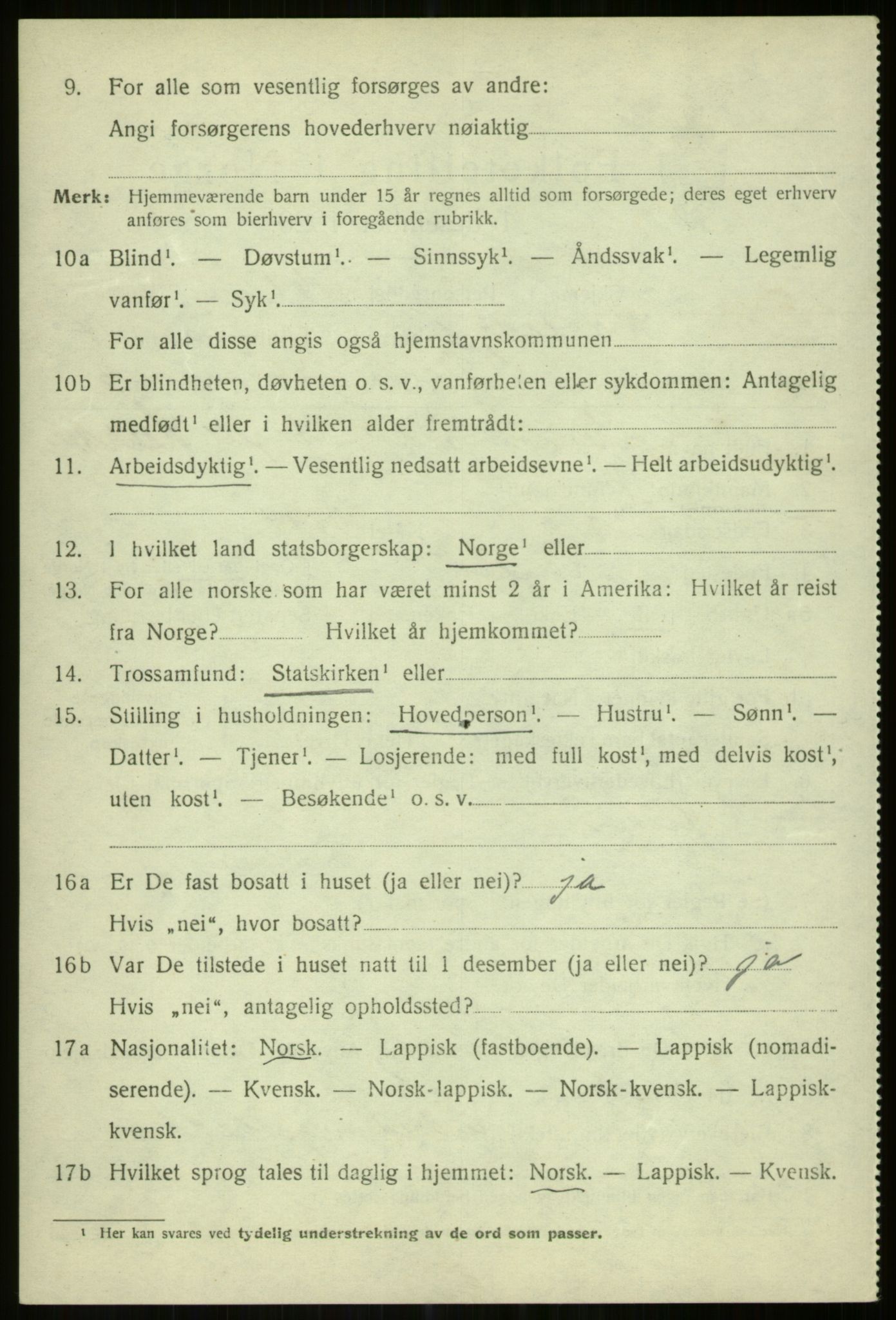 SATØ, 1920 census for Karlsøy, 1920, p. 5224