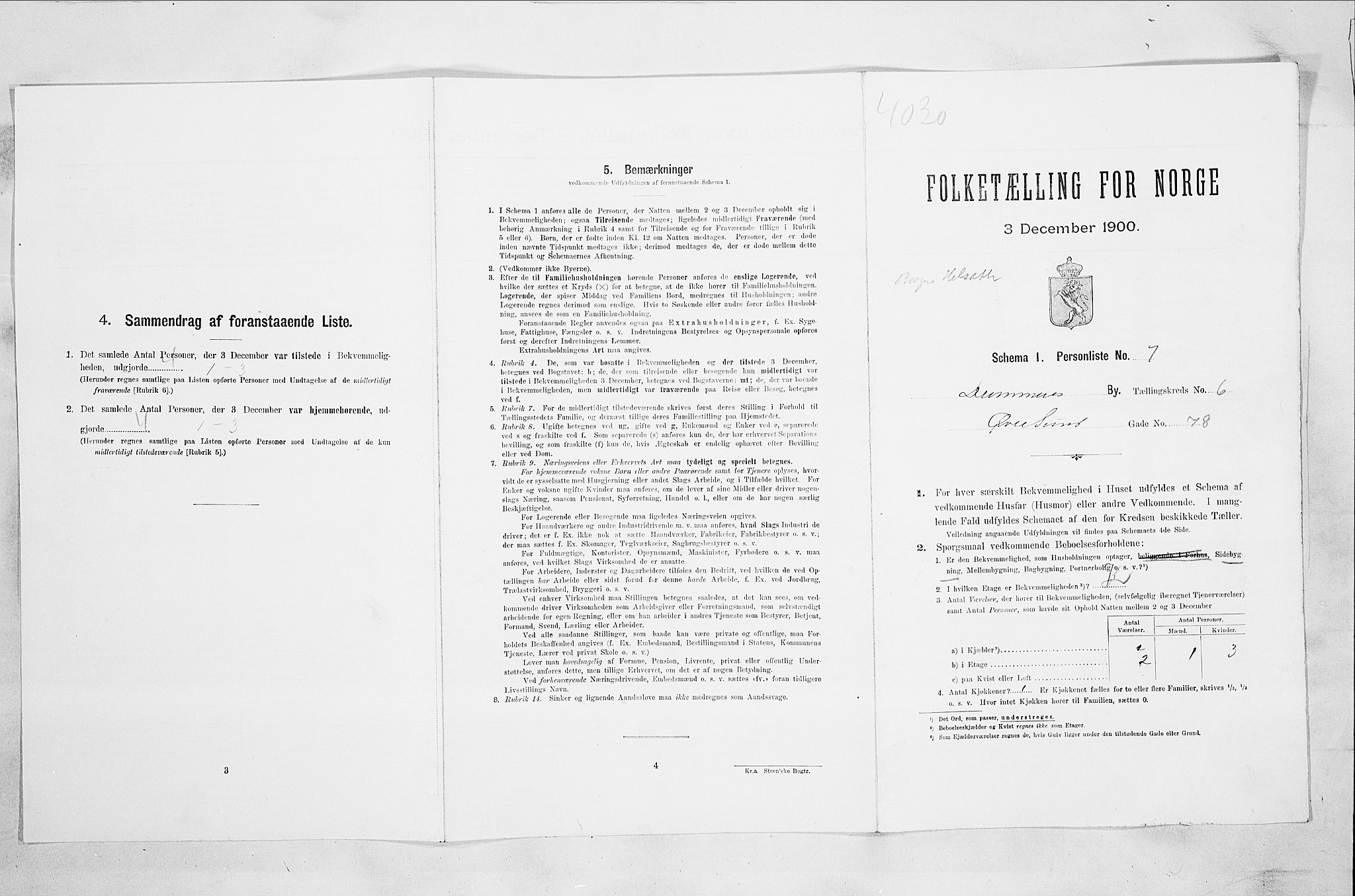 RA, 1900 census for Drammen, 1900, p. 1222