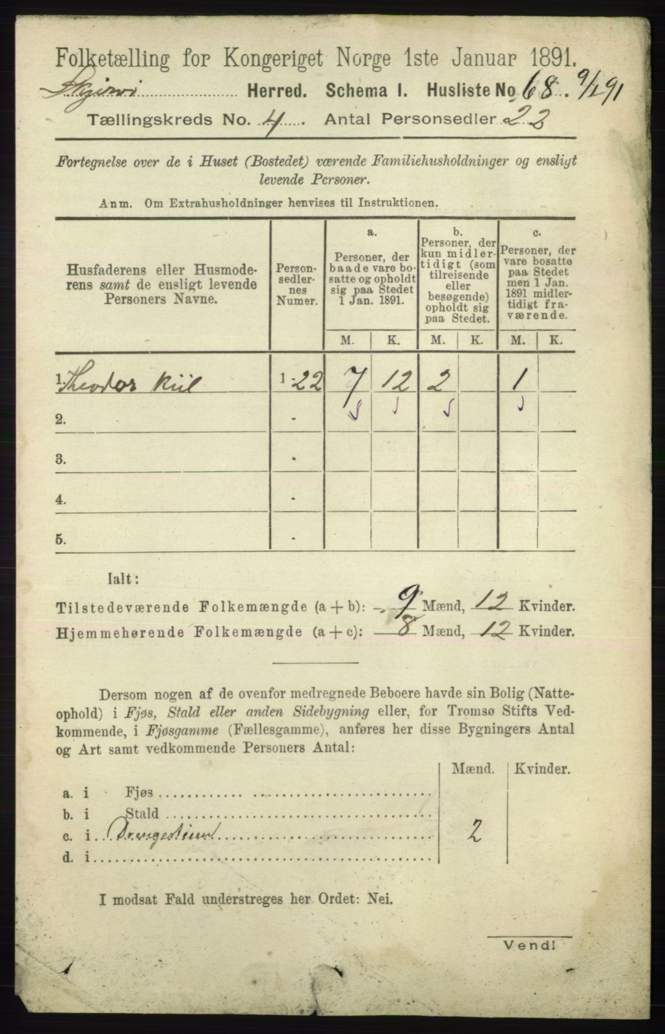 RA, 1891 census for 1941 Skjervøy, 1891, p. 2291