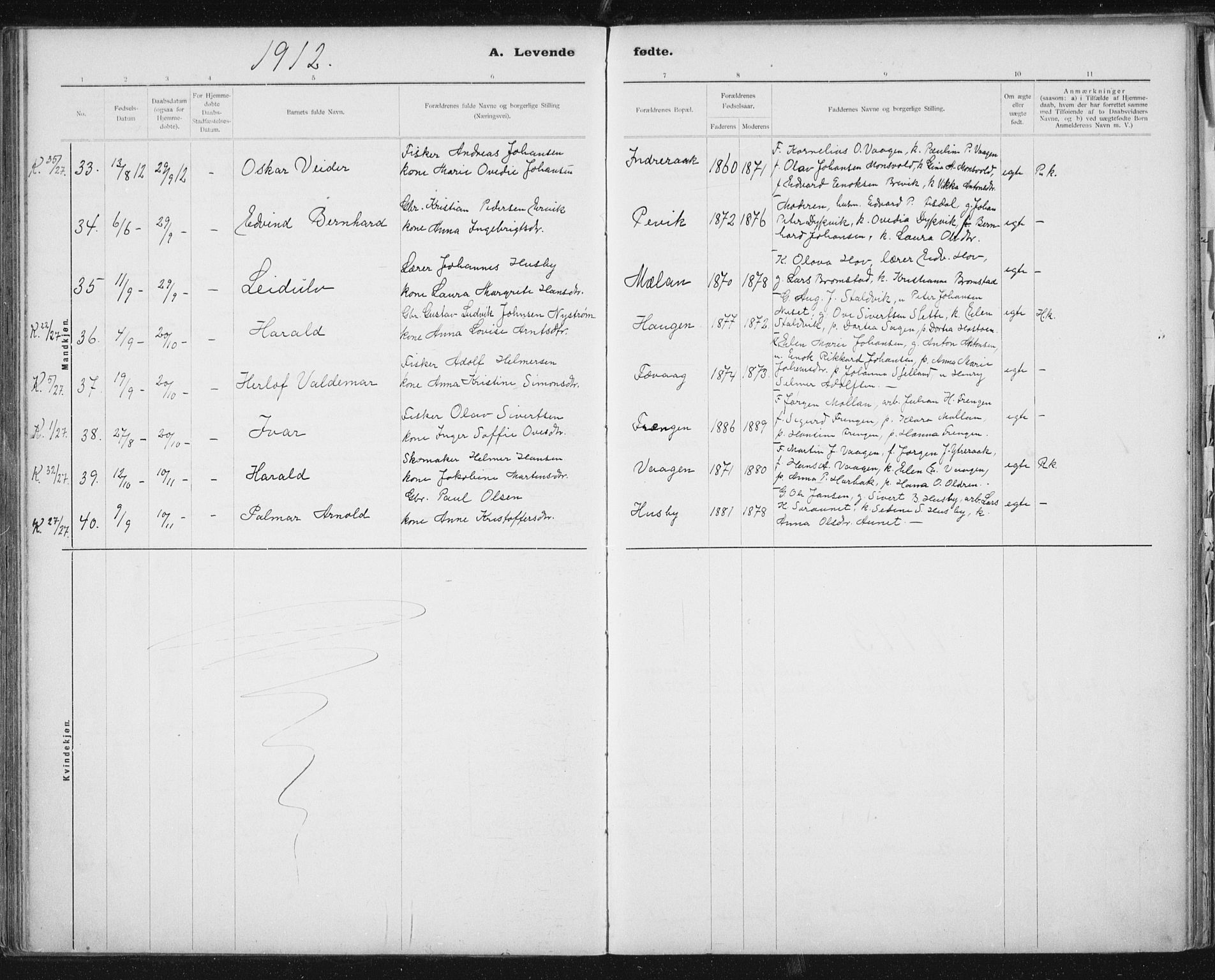 Ministerialprotokoller, klokkerbøker og fødselsregistre - Sør-Trøndelag, AV/SAT-A-1456/653/L0660: Parish register (copy) no. 653C04, 1894-1919