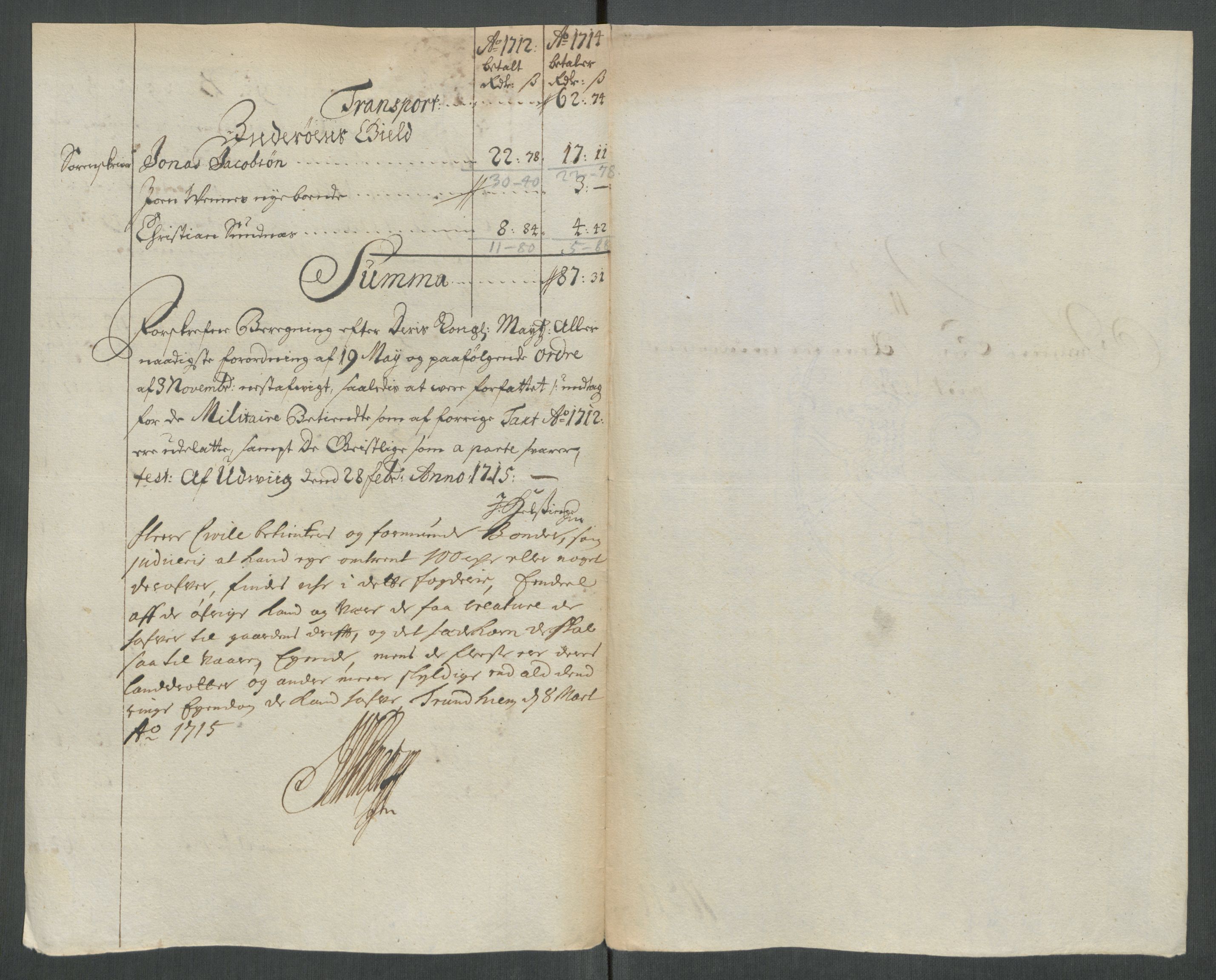 Rentekammeret inntil 1814, Reviderte regnskaper, Fogderegnskap, AV/RA-EA-4092/R63/L4322: Fogderegnskap Inderøy, 1714, p. 205