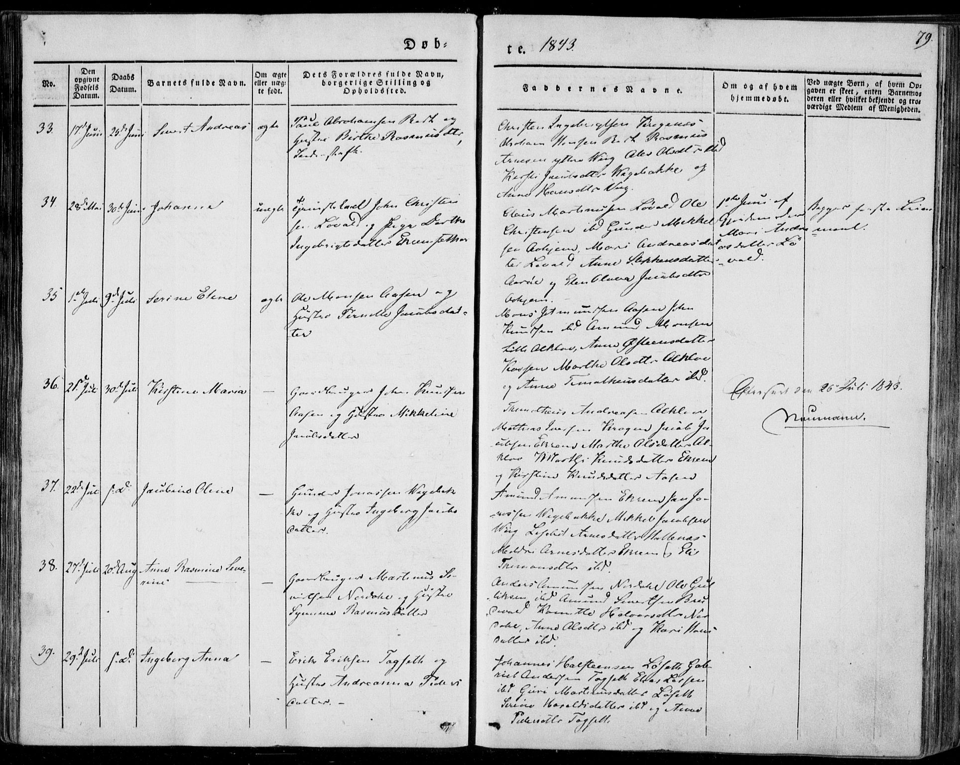 Ministerialprotokoller, klokkerbøker og fødselsregistre - Møre og Romsdal, AV/SAT-A-1454/501/L0005: Parish register (official) no. 501A05, 1831-1844, p. 79