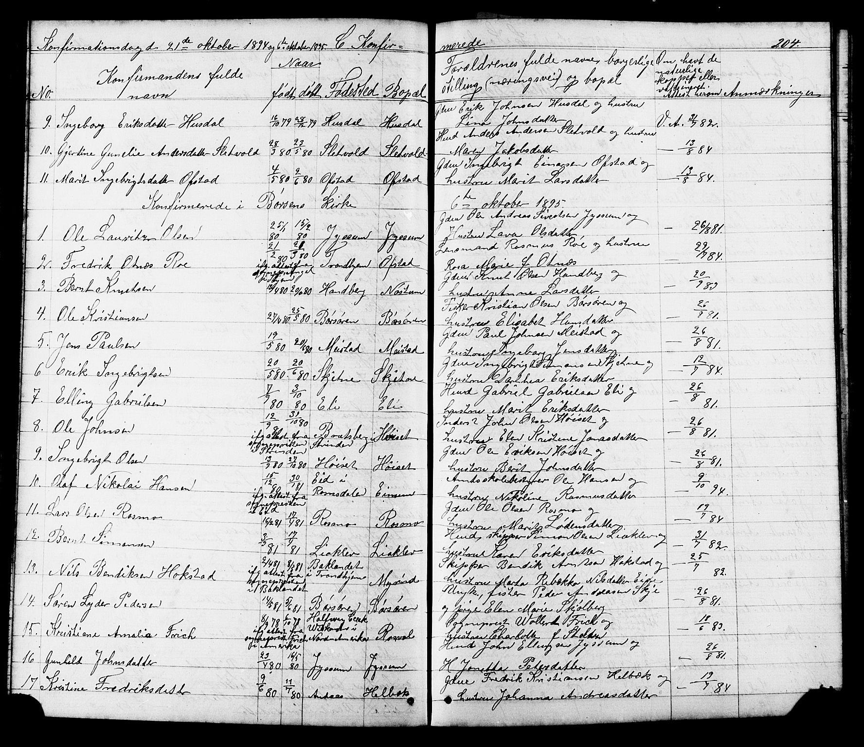 Ministerialprotokoller, klokkerbøker og fødselsregistre - Sør-Trøndelag, SAT/A-1456/665/L0777: Parish register (copy) no. 665C02, 1867-1915, p. 204