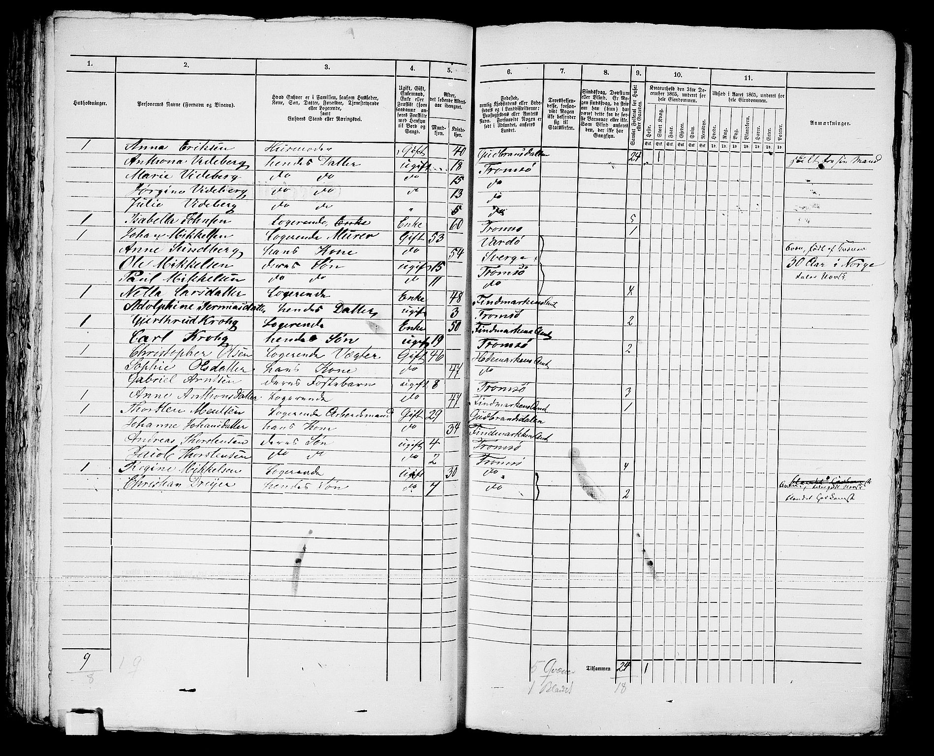 RA, 1865 census for Tromsø, 1865, p. 491