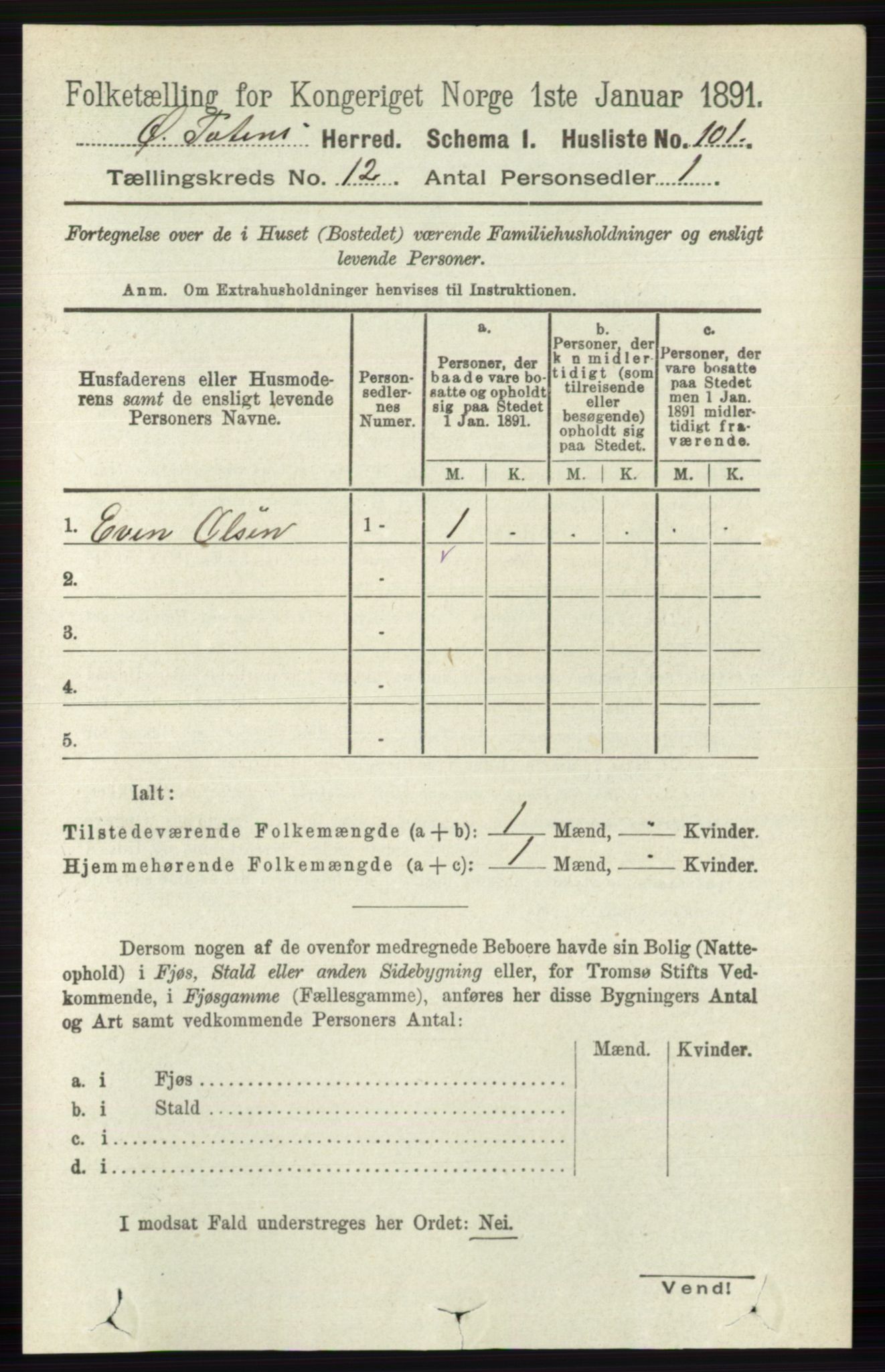 RA, 1891 census for 0528 Østre Toten, 1891, p. 7754