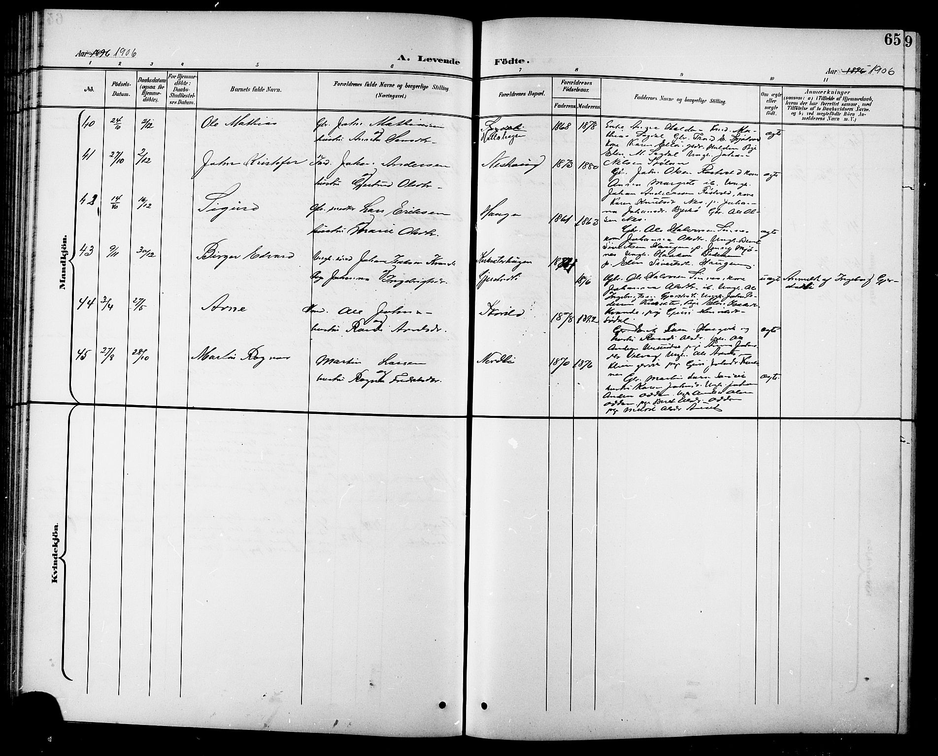 Ministerialprotokoller, klokkerbøker og fødselsregistre - Sør-Trøndelag, AV/SAT-A-1456/630/L0505: Parish register (copy) no. 630C03, 1899-1914, p. 65