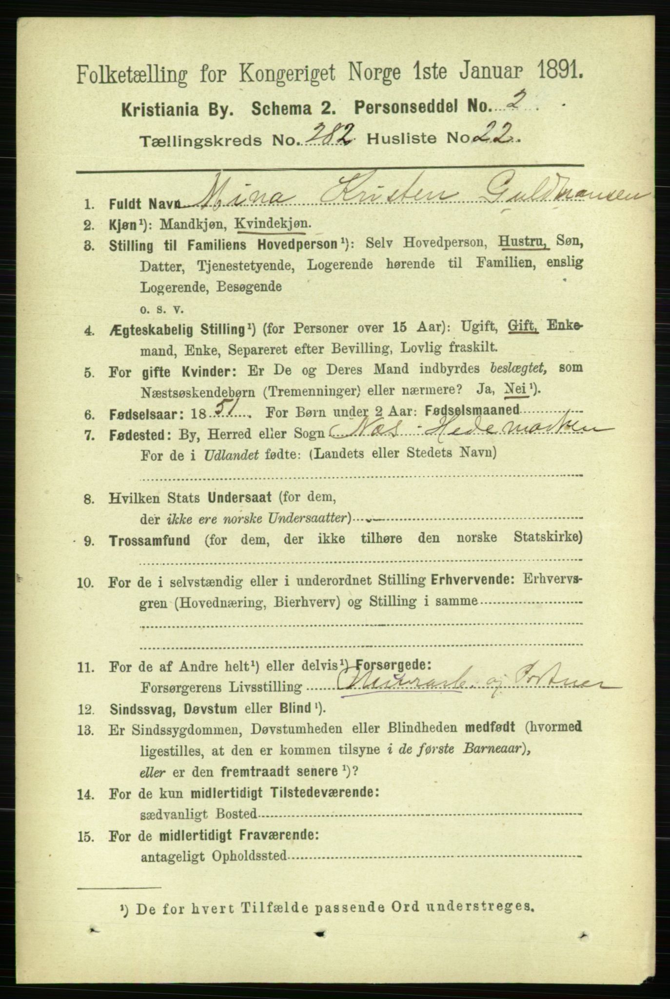 RA, 1891 census for 0301 Kristiania, 1891, p. 172377