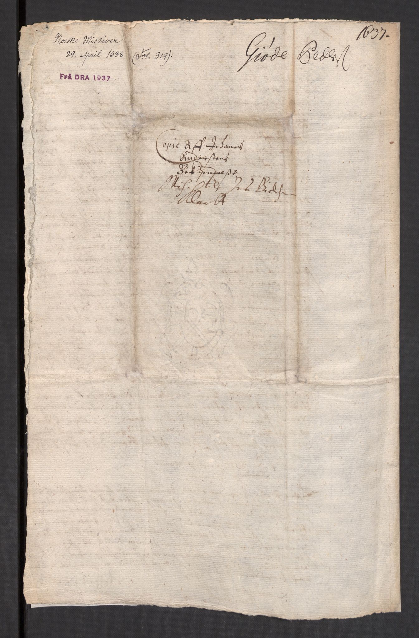 Danske Kanselli 1572-1799, AV/RA-EA-3023/F/Fc/Fcc/Fcca/L0009: Norske innlegg 1572-1799, 1638-1640, p. 24