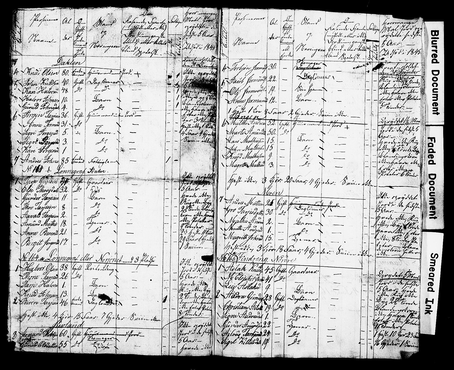 , Census 1845 for Kviteseid, 1845, p. 67