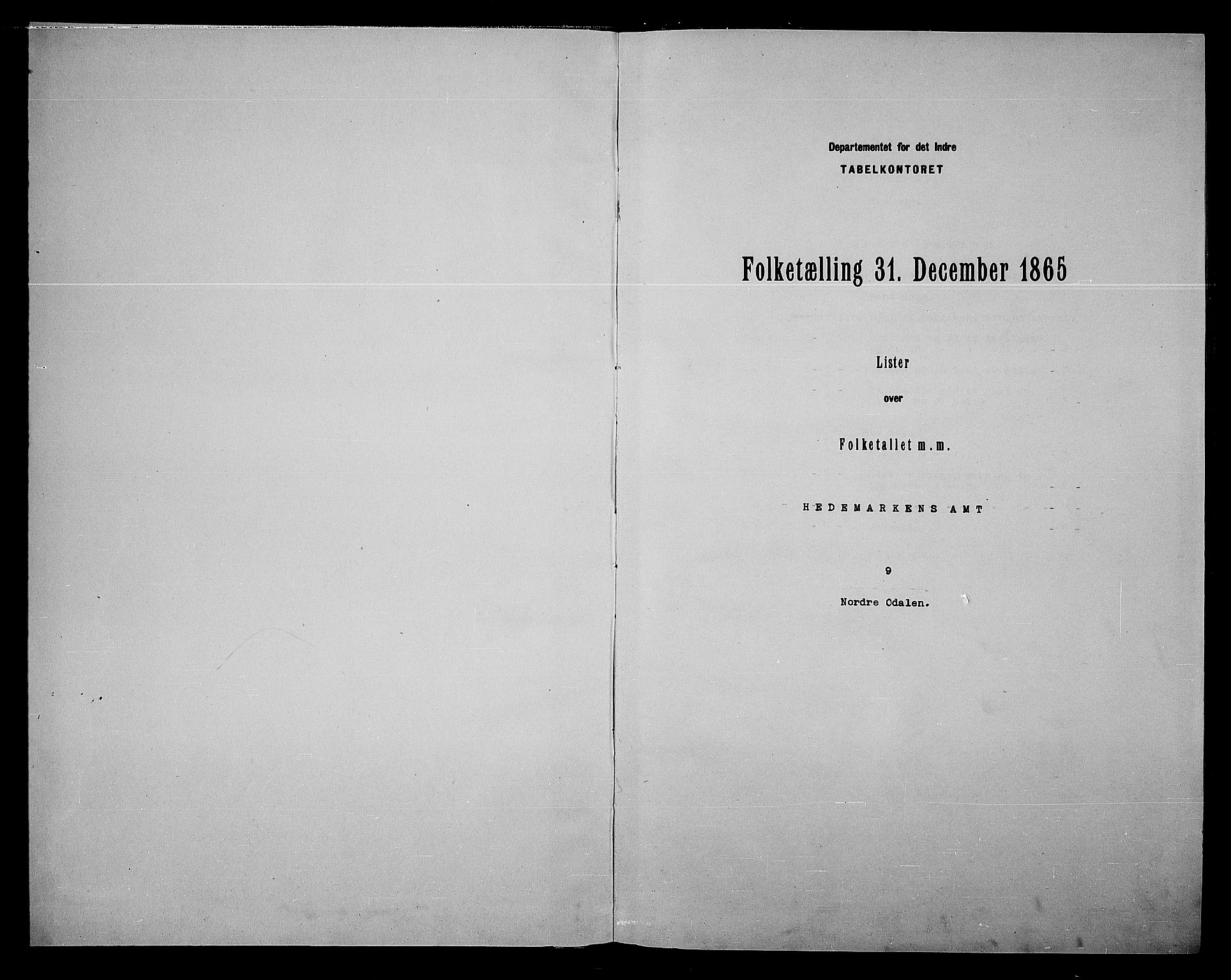 RA, 1865 census for Nord-Odal, 1865, p. 3