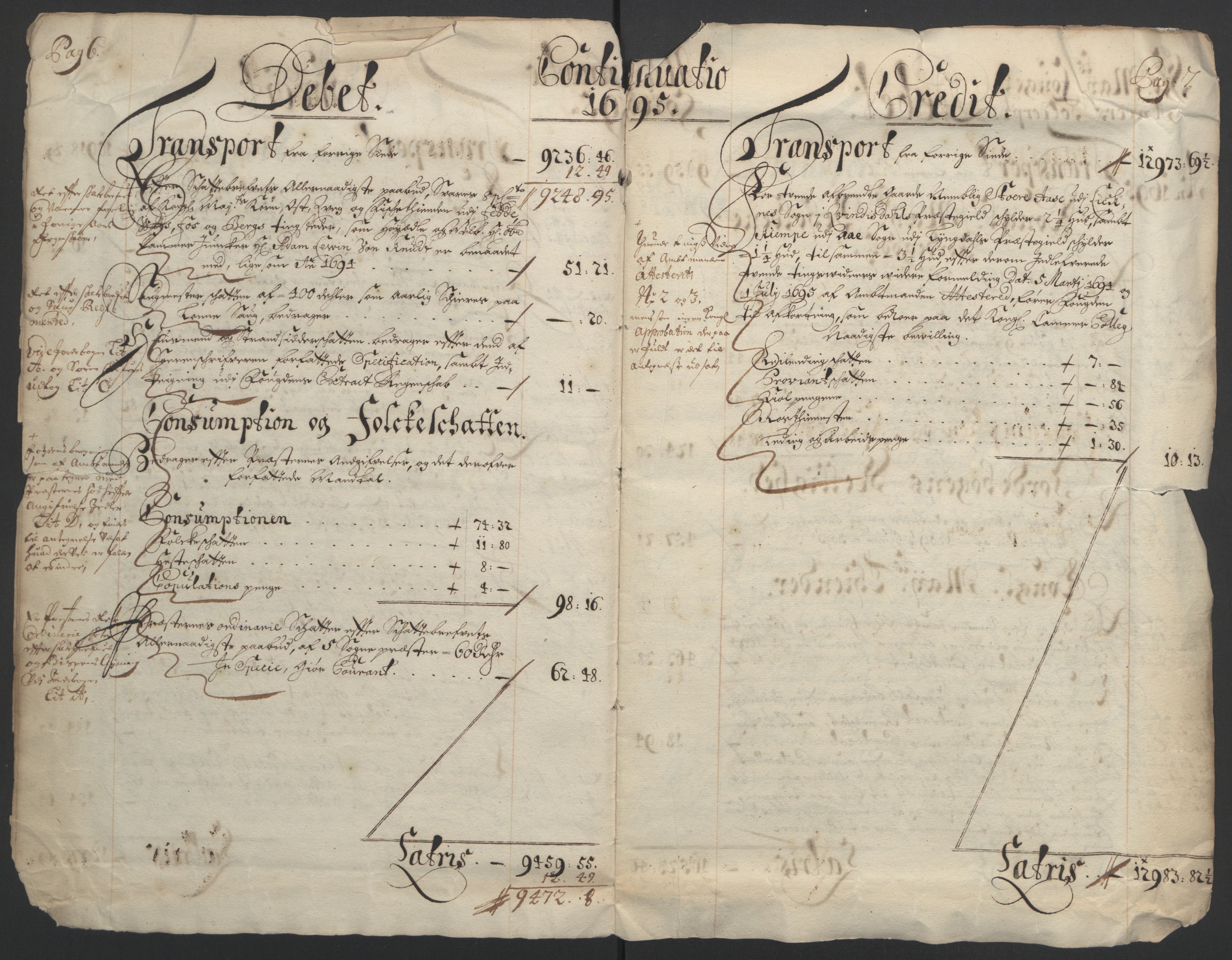 Rentekammeret inntil 1814, Reviderte regnskaper, Fogderegnskap, AV/RA-EA-4092/R43/L2545: Fogderegnskap Lista og Mandal, 1694-1695, p. 201