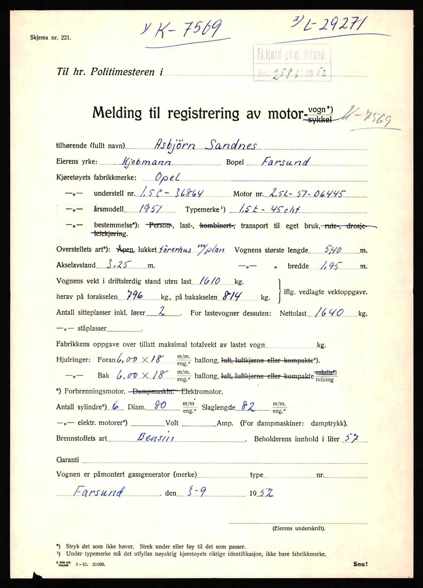 Stavanger trafikkstasjon, AV/SAST-A-101942/0/F/L0048: L-29100 - L-29899, 1930-1971, p. 467