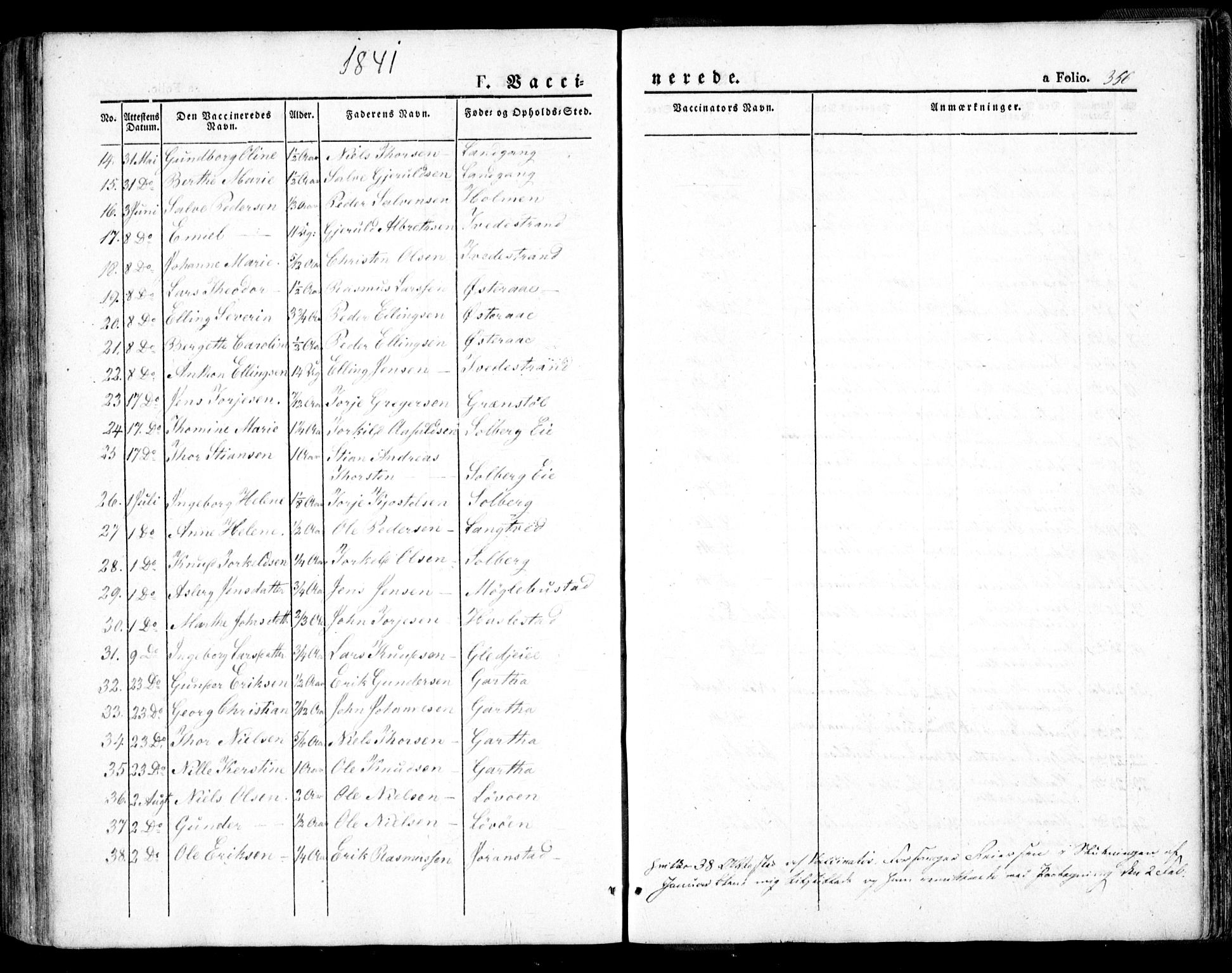 Holt sokneprestkontor, AV/SAK-1111-0021/F/Fa/L0007: Parish register (official) no. A 7, 1836-1848, p. 356