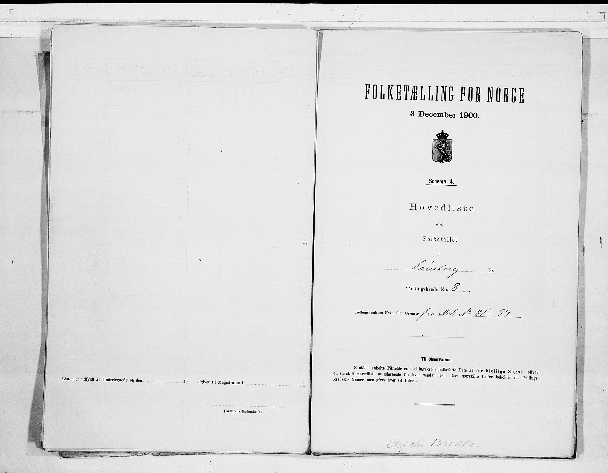 RA, 1900 census for Tønsberg, 1900, p. 18