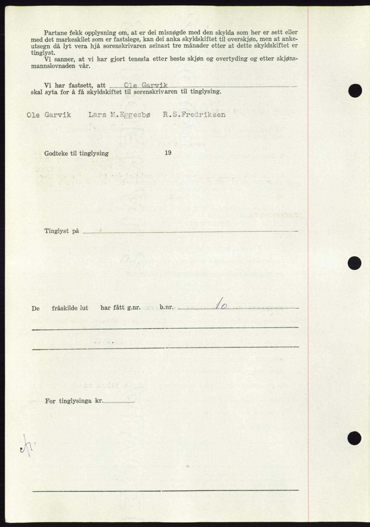 Søre Sunnmøre sorenskriveri, AV/SAT-A-4122/1/2/2C/L0095: Mortgage book no. 21A, 1953-1953, Diary no: : 1738/1953