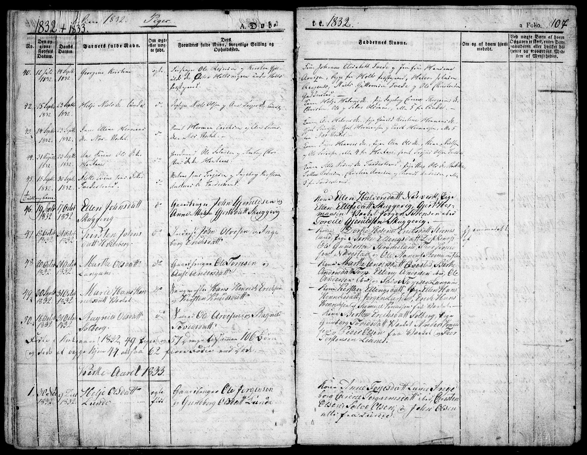 Holt sokneprestkontor, SAK/1111-0021/F/Fa/L0006: Parish register (official) no. A 6, 1820-1835, p. 107