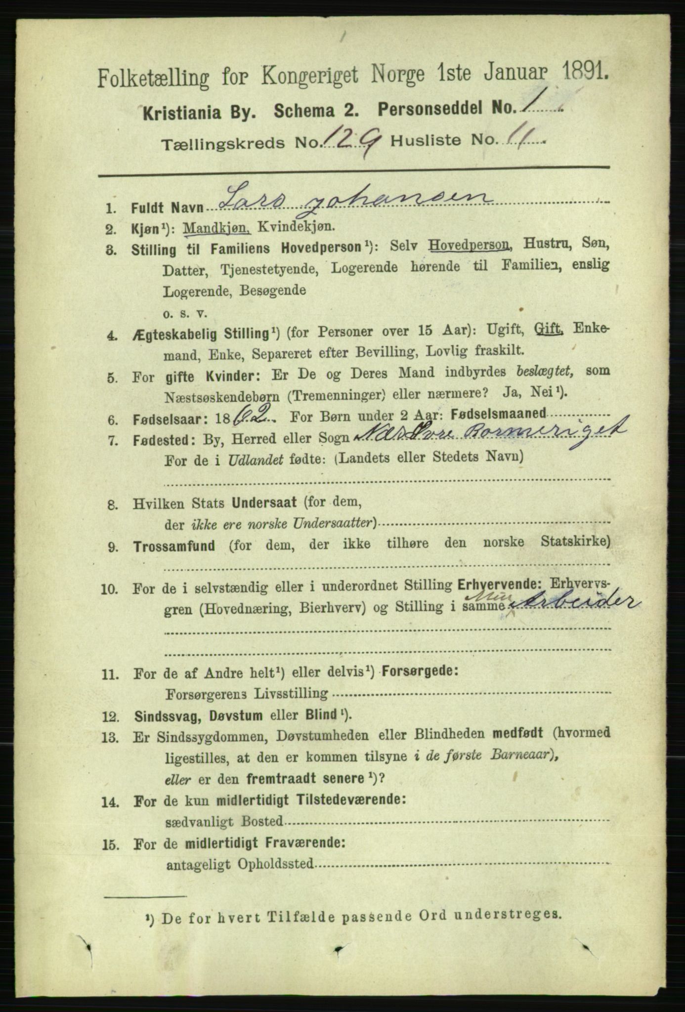 RA, 1891 census for 0301 Kristiania, 1891, p. 69468