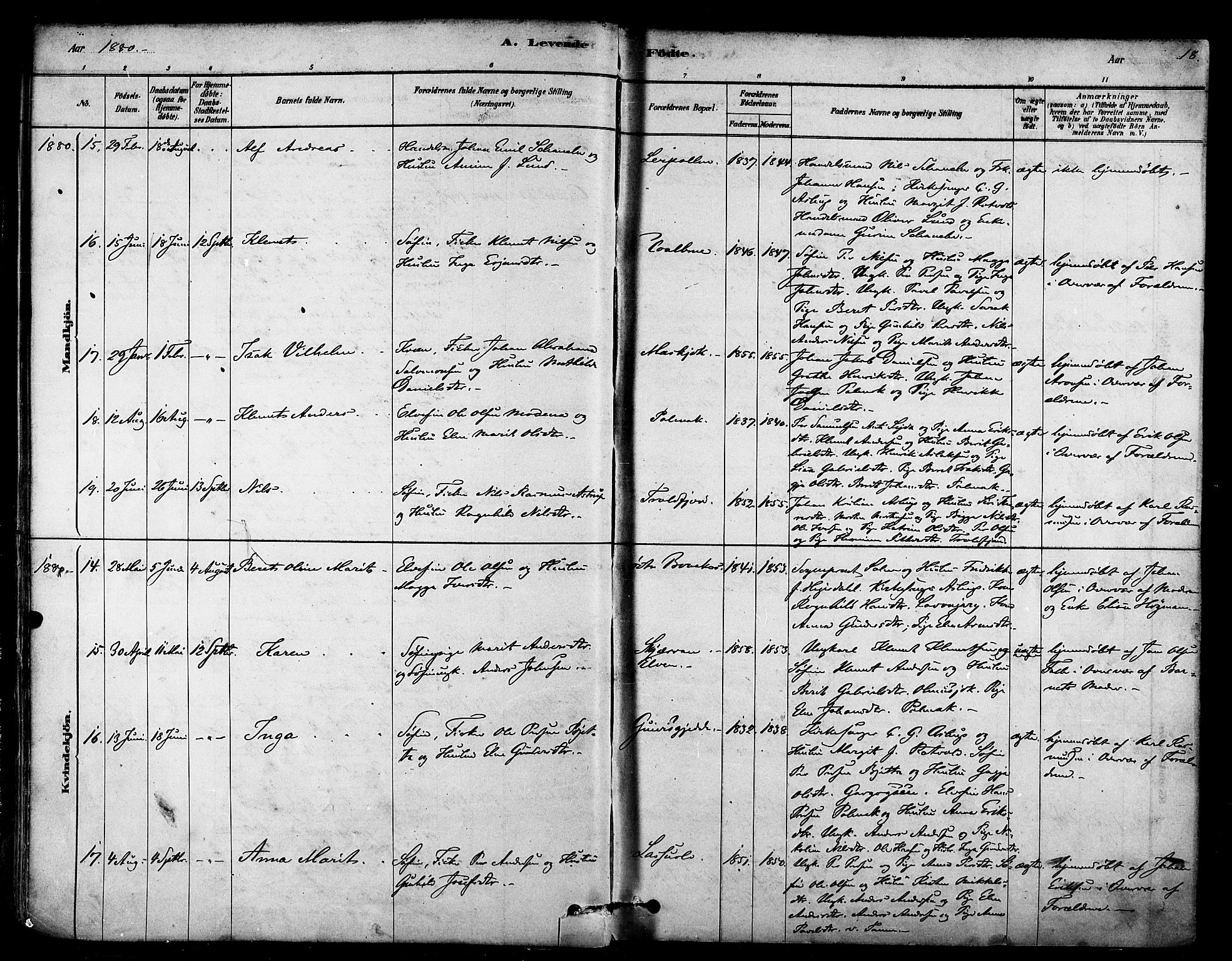 Tana sokneprestkontor, SATØ/S-1334/H/Ha/L0004kirke: Parish register (official) no. 4, 1878-1891, p. 18