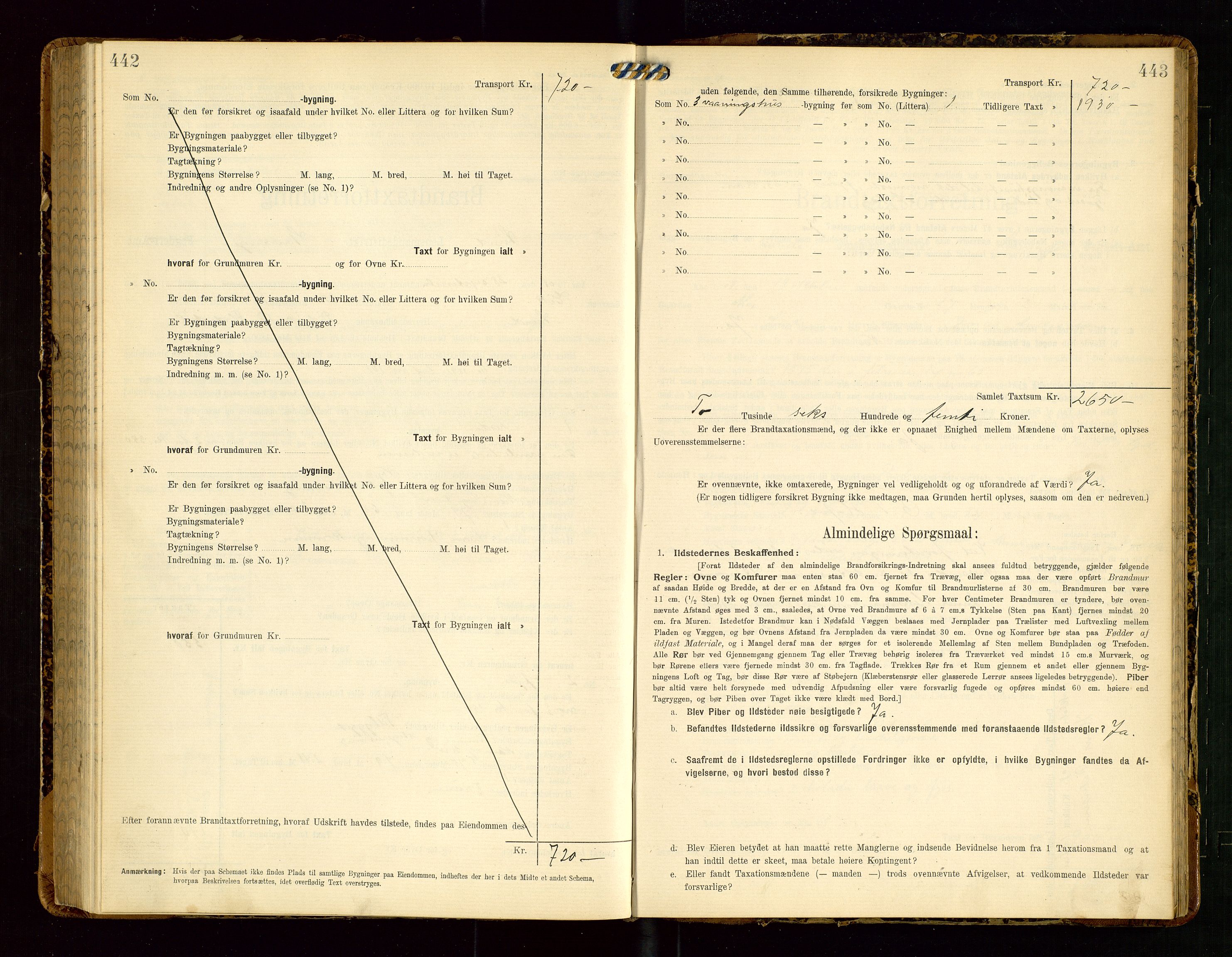 Lund lensmannskontor, AV/SAST-A-100303/Gob/L0002: "Brandtakstprotokol", 1908-1918, p. 442-443