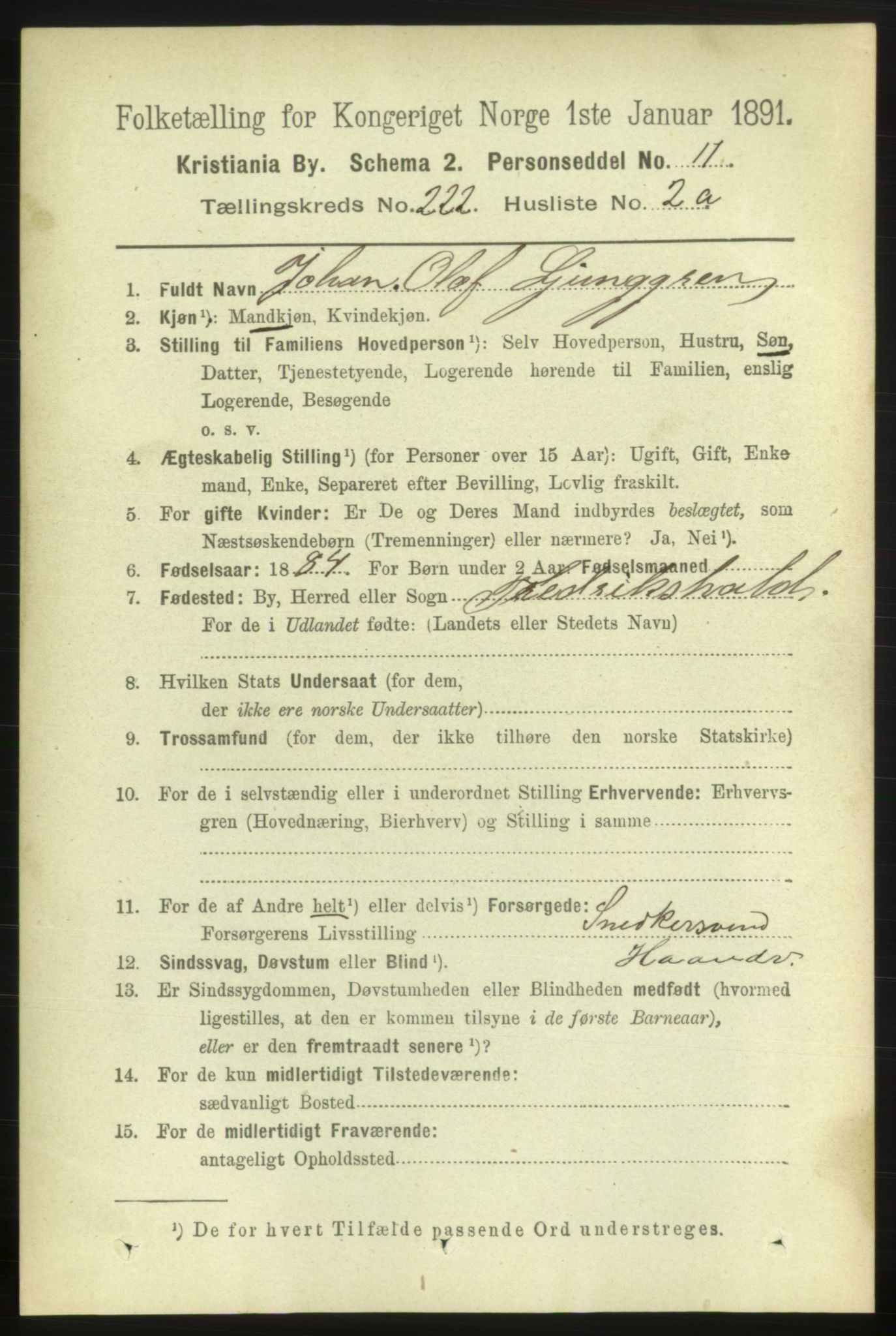 RA, 1891 census for 0301 Kristiania, 1891, p. 133071