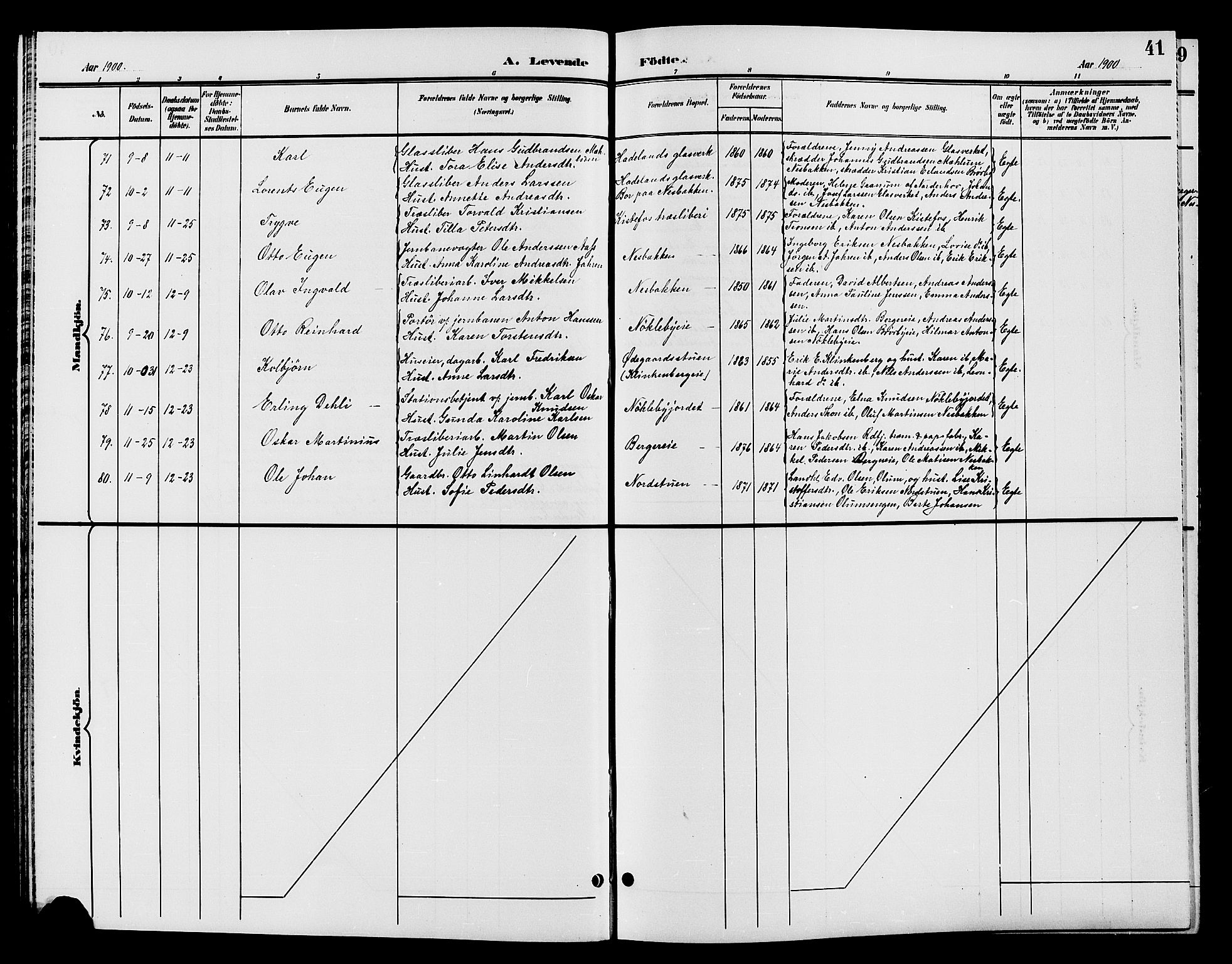 Jevnaker prestekontor, AV/SAH-PREST-116/H/Ha/Hab/L0002: Parish register (copy) no. 2, 1896-1906, p. 41