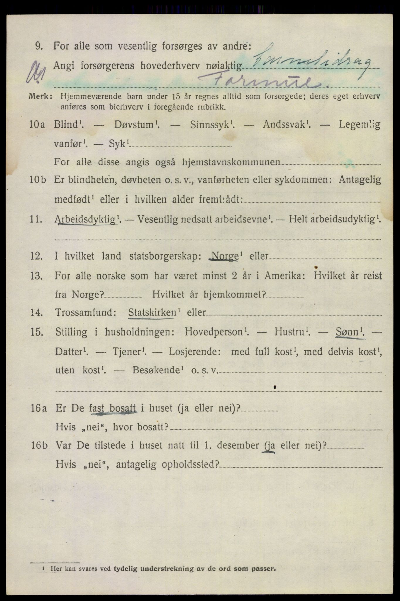 SAKO, 1920 census for Sandeherred, 1920, p. 20147