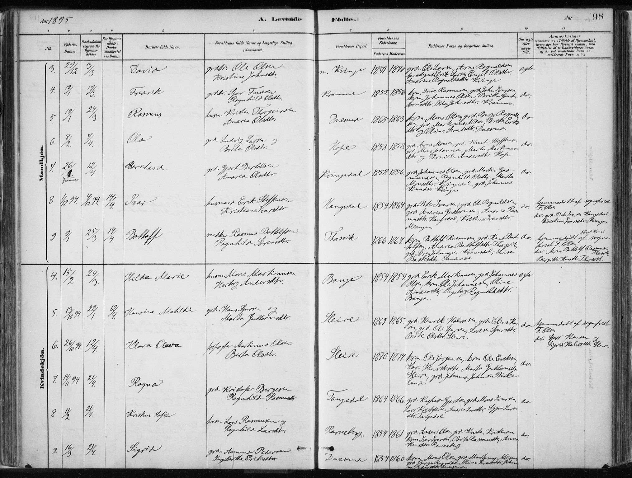 Masfjorden Sokneprestembete, AV/SAB-A-77001: Parish register (official) no. B  1, 1876-1899, p. 98