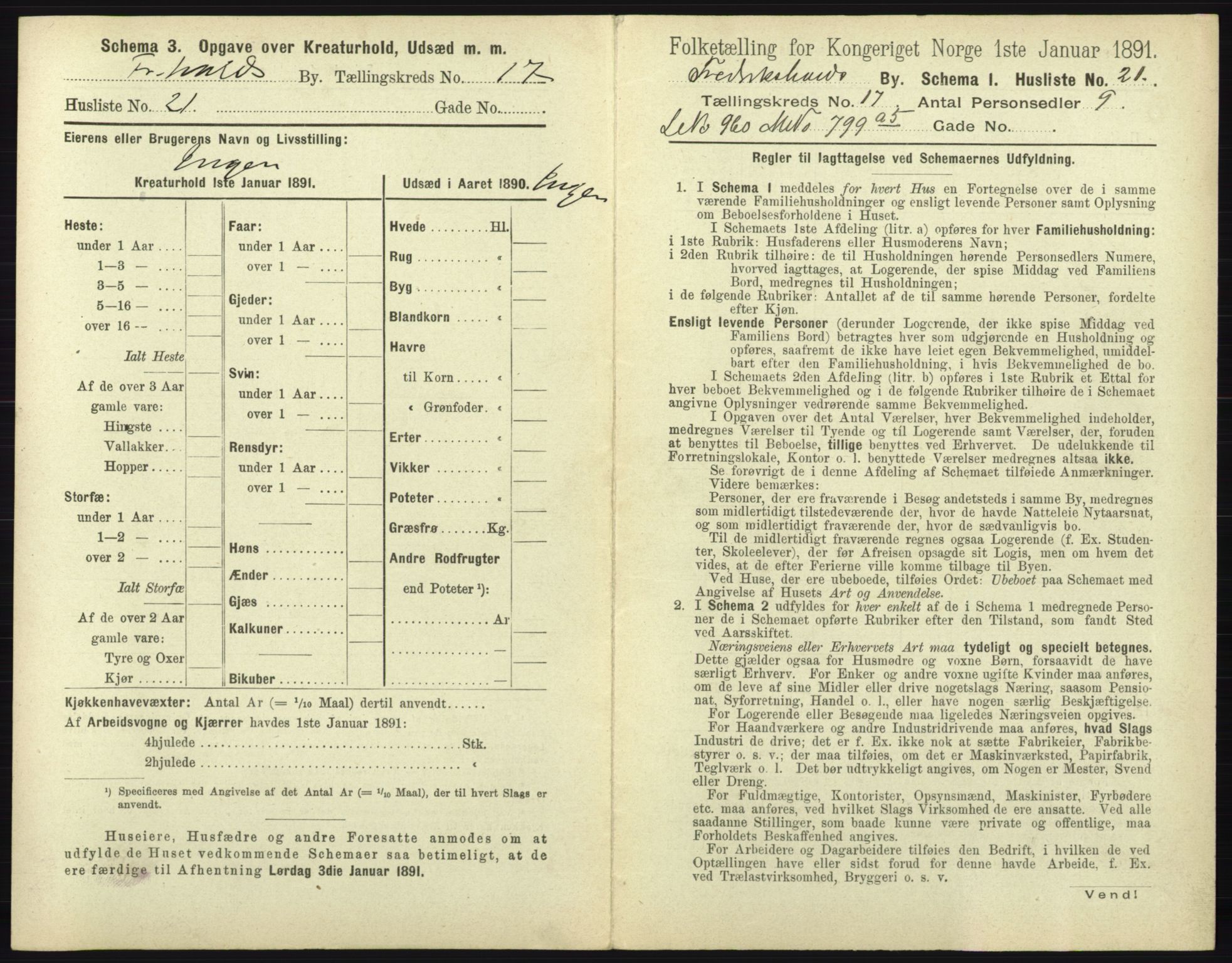 RA, 1891 census for 0101 Fredrikshald, 1891, p. 1572