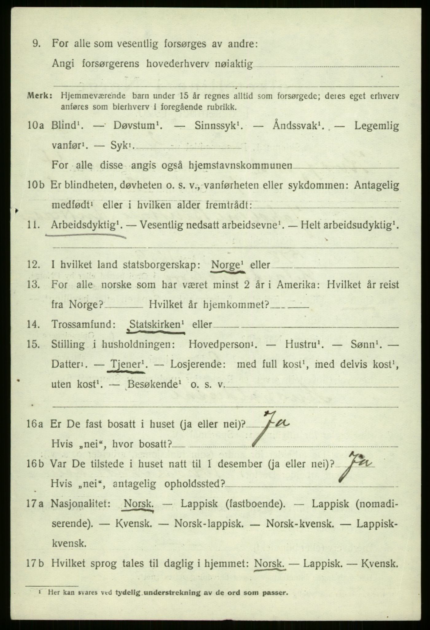 SATØ, 1920 census for Kvæfjord, 1920, p. 2142