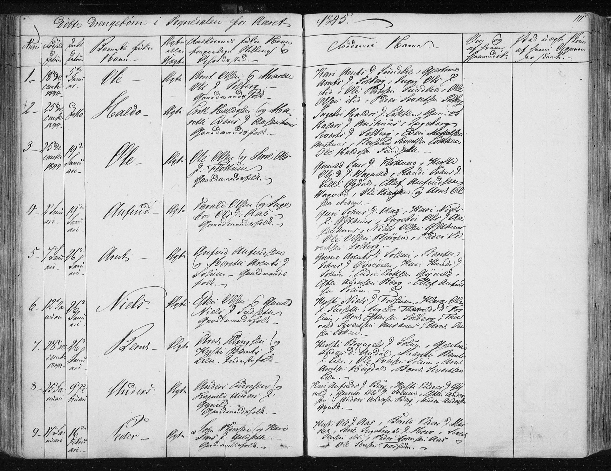 Ministerialprotokoller, klokkerbøker og fødselsregistre - Sør-Trøndelag, SAT/A-1456/687/L0999: Parish register (official) no. 687A05 /3, 1843-1848, p. 111