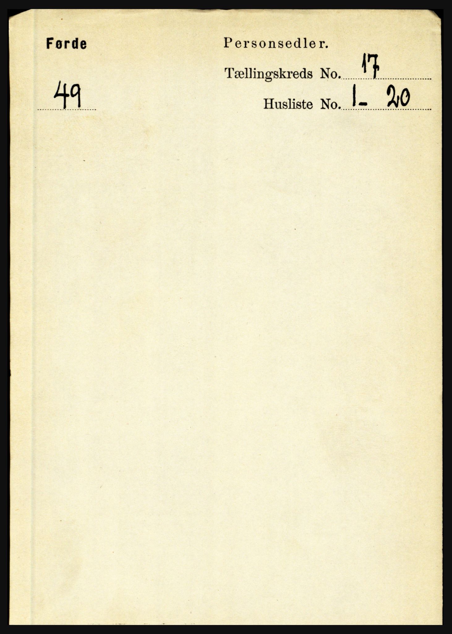 RA, 1891 census for 1432 Førde, 1891, p. 6019