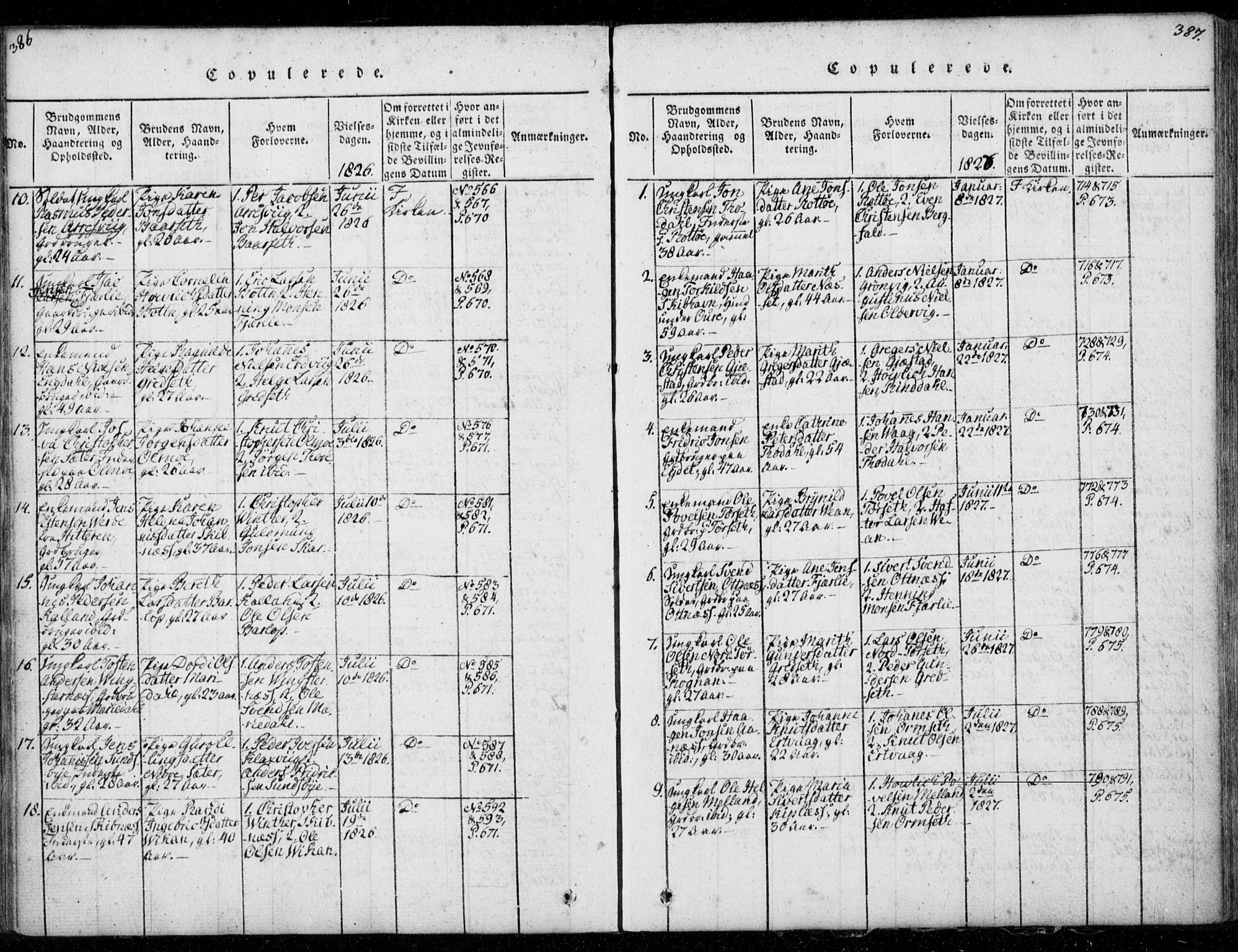 Ministerialprotokoller, klokkerbøker og fødselsregistre - Møre og Romsdal, SAT/A-1454/578/L0903: Parish register (official) no. 578A02, 1819-1838, p. 386-387