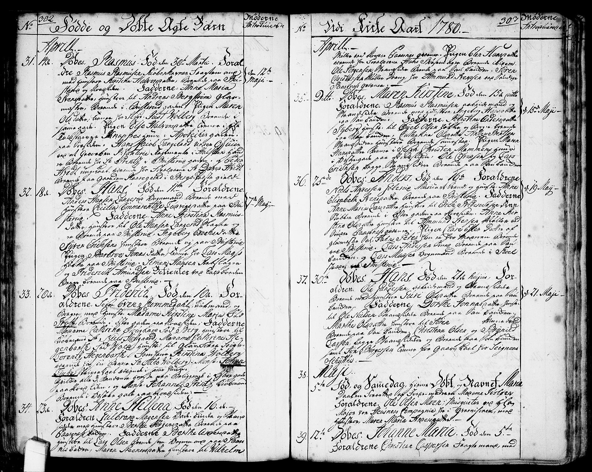 Halden prestekontor Kirkebøker, SAO/A-10909/F/Fa/L0001: Parish register (official) no. I 1, 1758-1791, p. 302-303