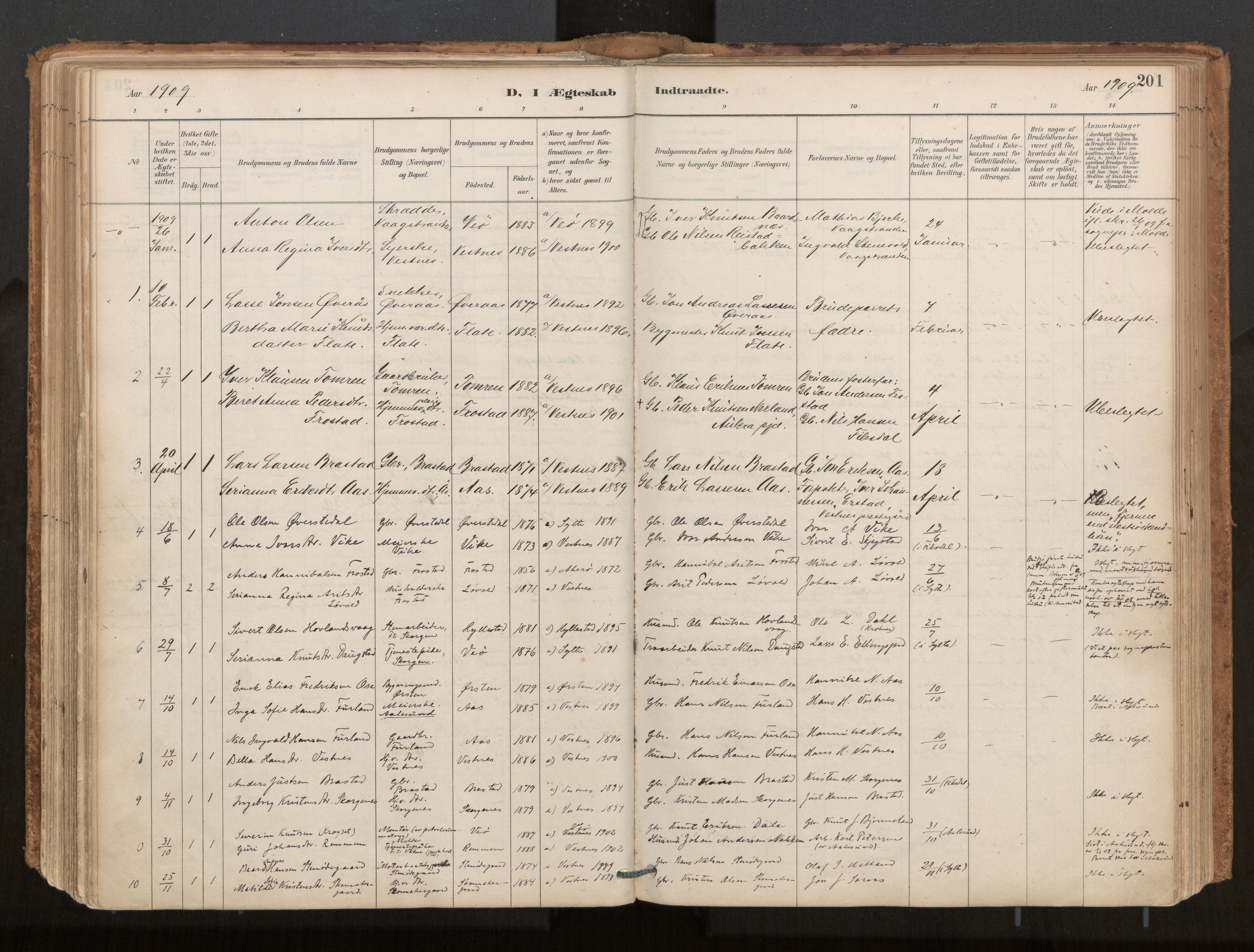 Ministerialprotokoller, klokkerbøker og fødselsregistre - Møre og Romsdal, AV/SAT-A-1454/539/L0531: Parish register (official) no. 539A04, 1887-1913, p. 201