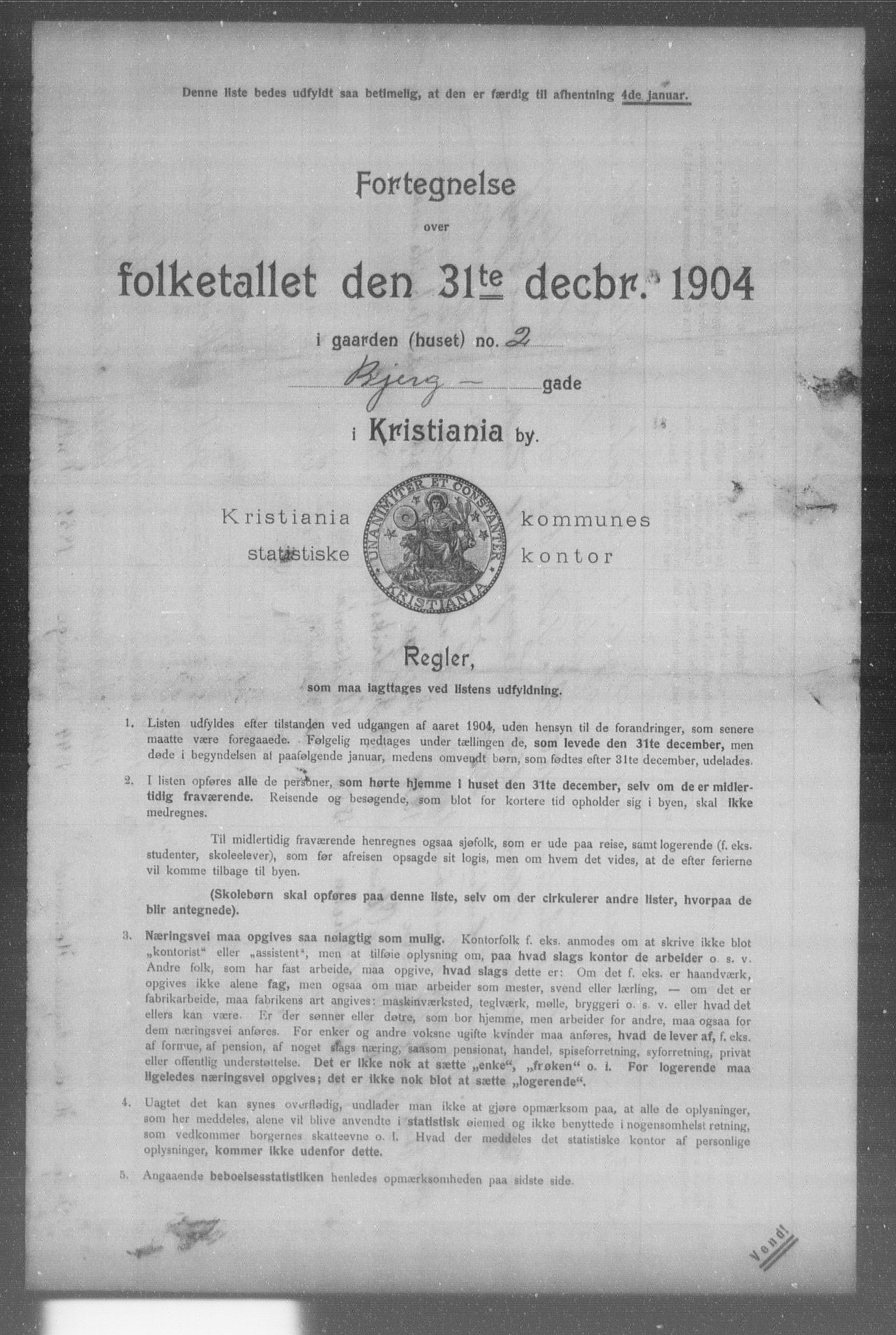 OBA, Municipal Census 1904 for Kristiania, 1904, p. 1259