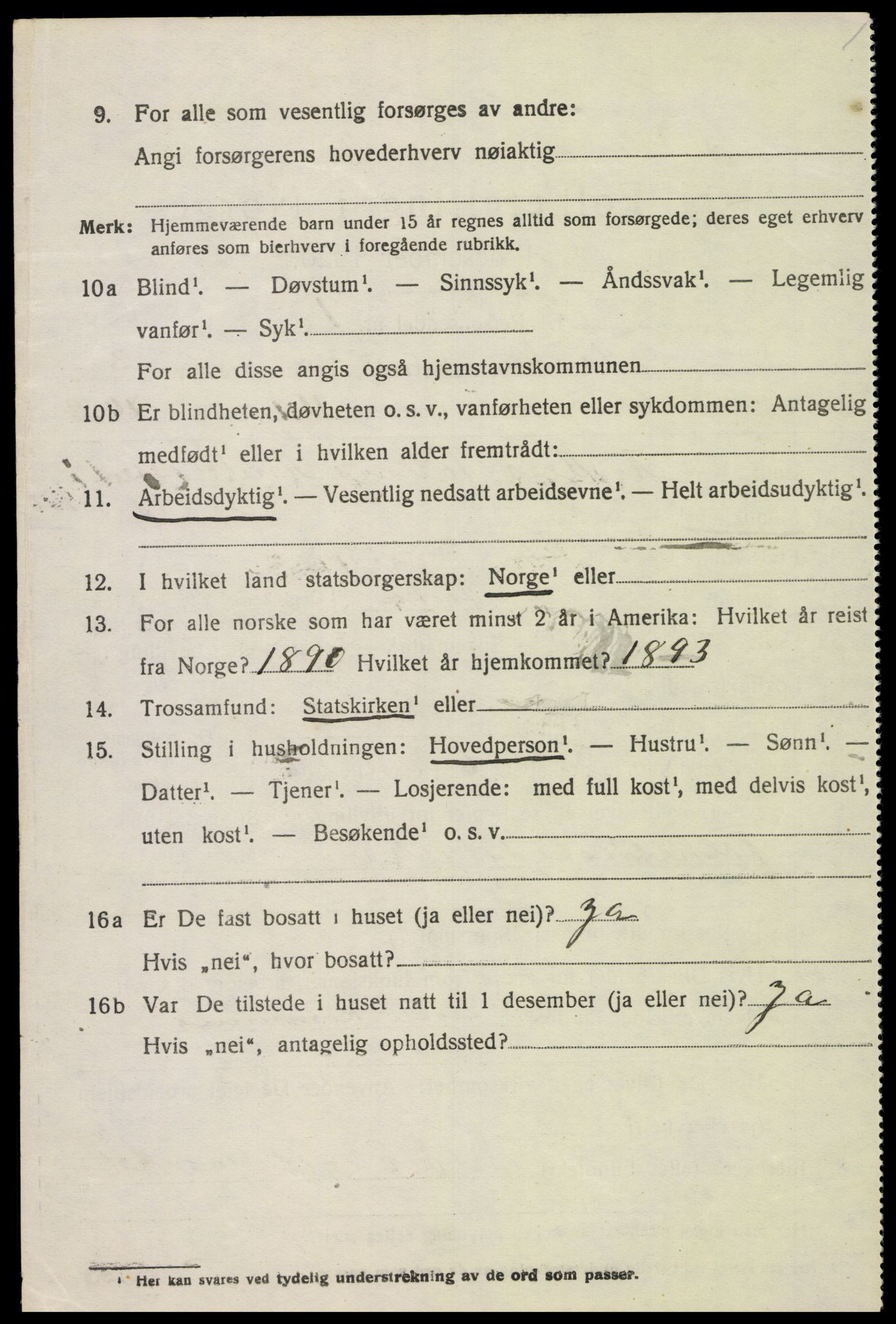 SAK, 1920 census for Lista, 1920, p. 4632