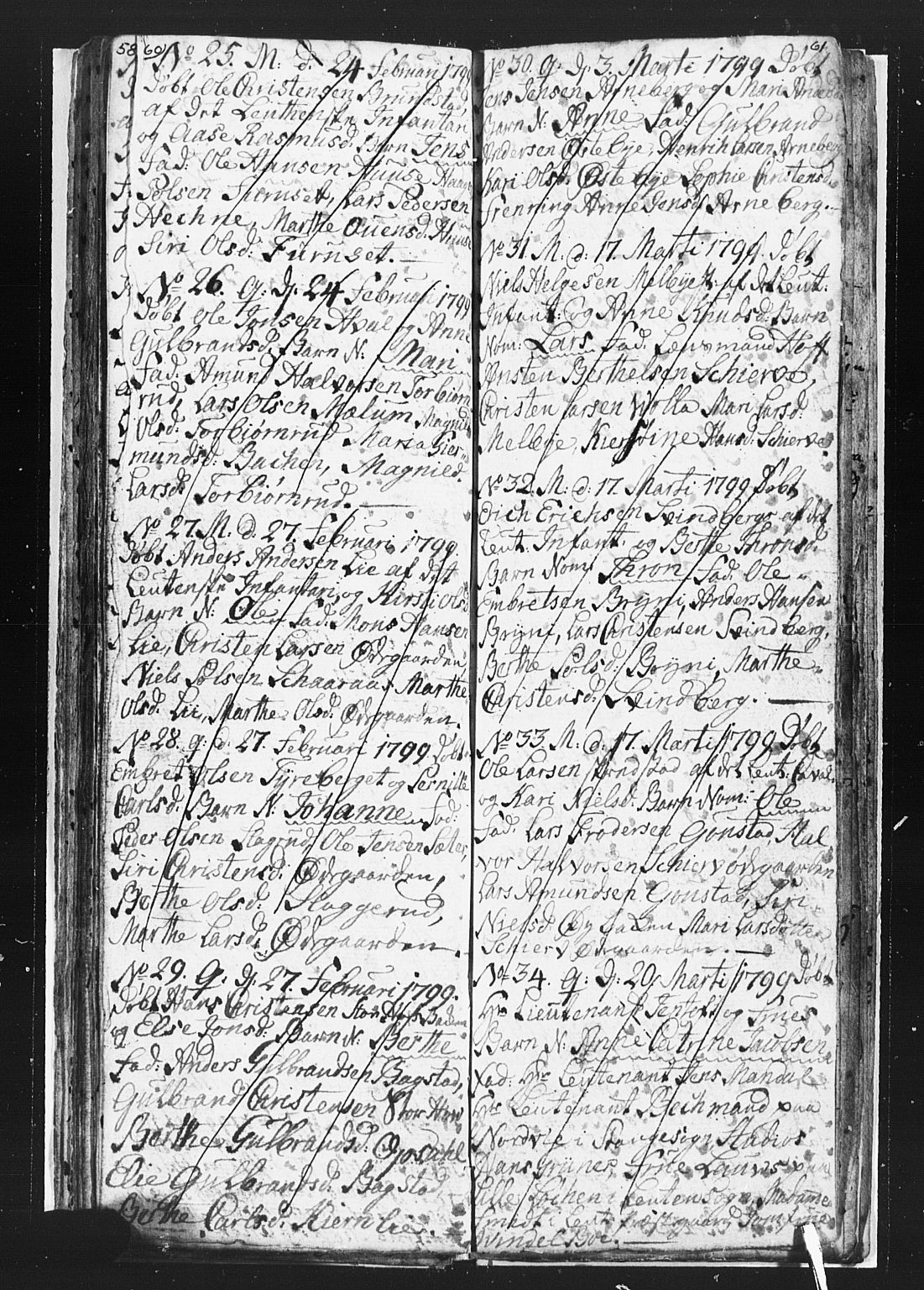 Romedal prestekontor, AV/SAH-PREST-004/L/L0002: Parish register (copy) no. 2, 1795-1800, p. 60-61