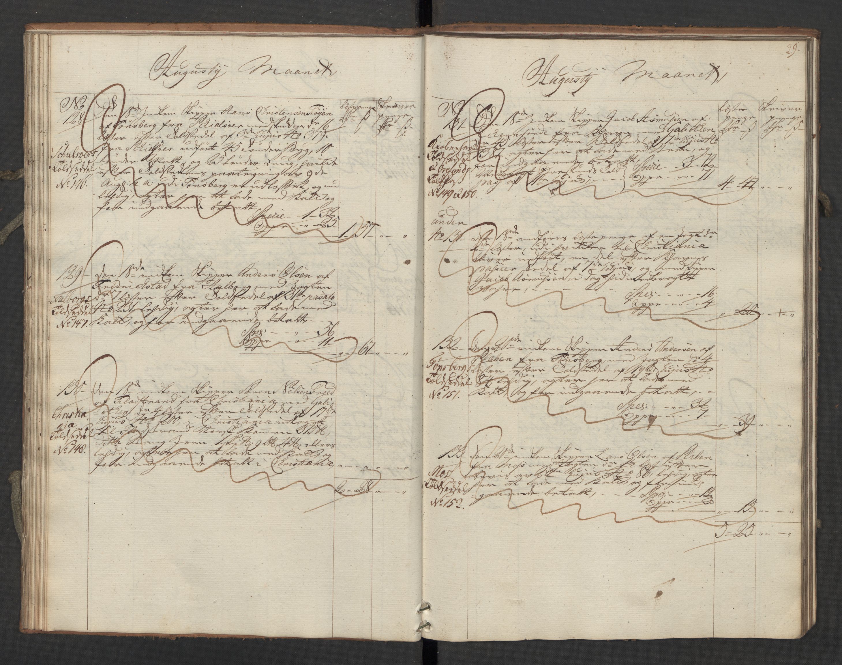 Generaltollkammeret, tollregnskaper, AV/RA-EA-5490/R06/L0062/0002: Tollregnskaper Kristiania / Inngående hovedtollbok Slependen, 1762, p. 28b-29a