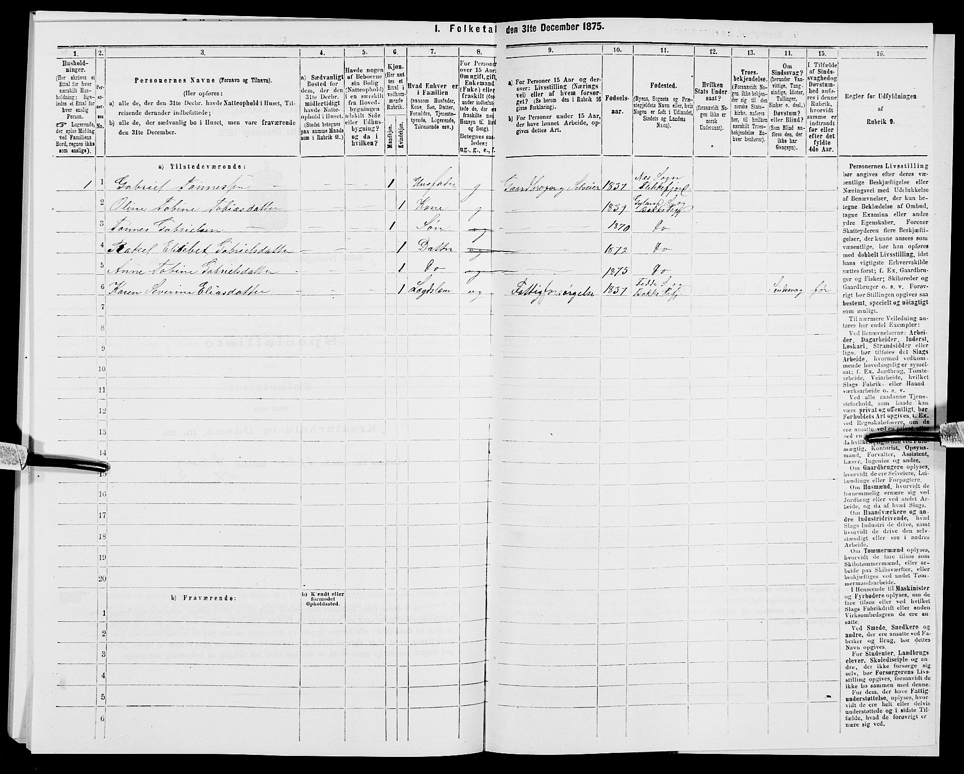 SAK, 1875 census for 1045P Bakke, 1875, p. 666