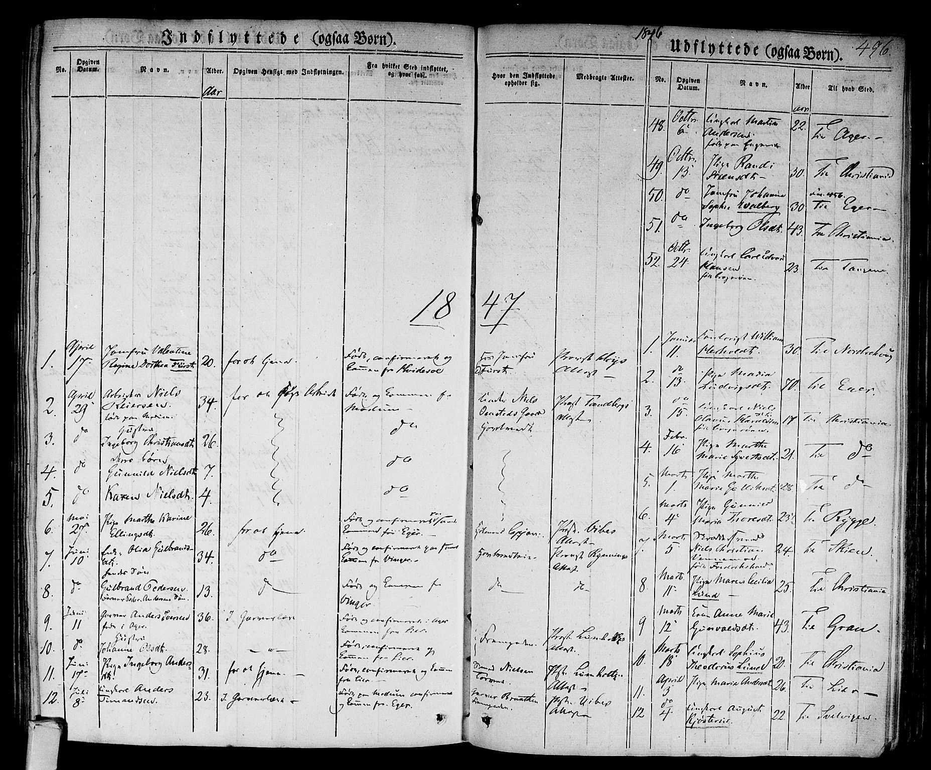 Bragernes kirkebøker, SAKO/A-6/F/Fb/L0001: Parish register (official) no. II 1, 1830-1847, p. 496