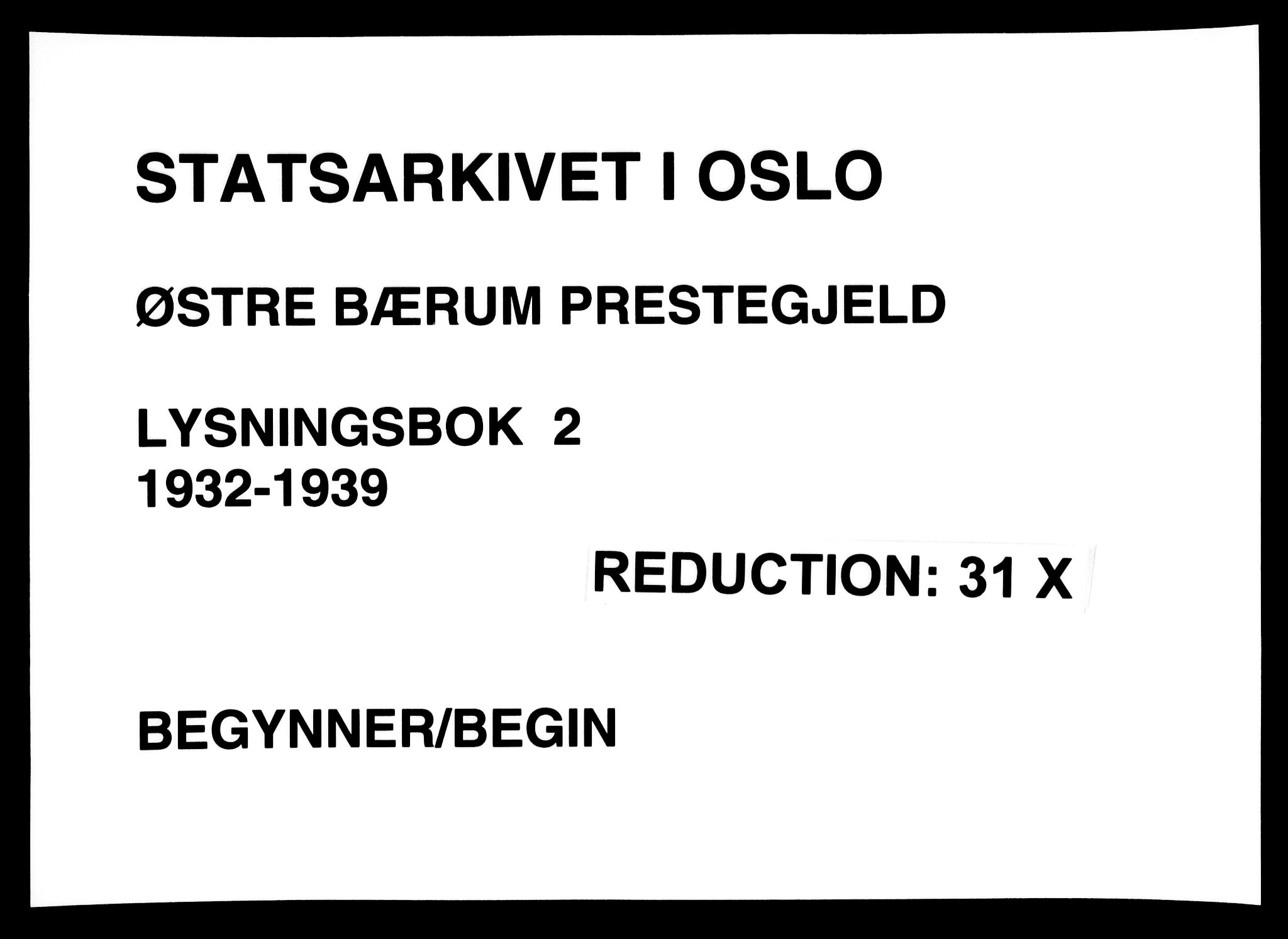 Østre Bærum prestekontor Kirkebøker, AV/SAO-A-10887/H/Ha/L0002: Banns register no. 2, 1932-1939