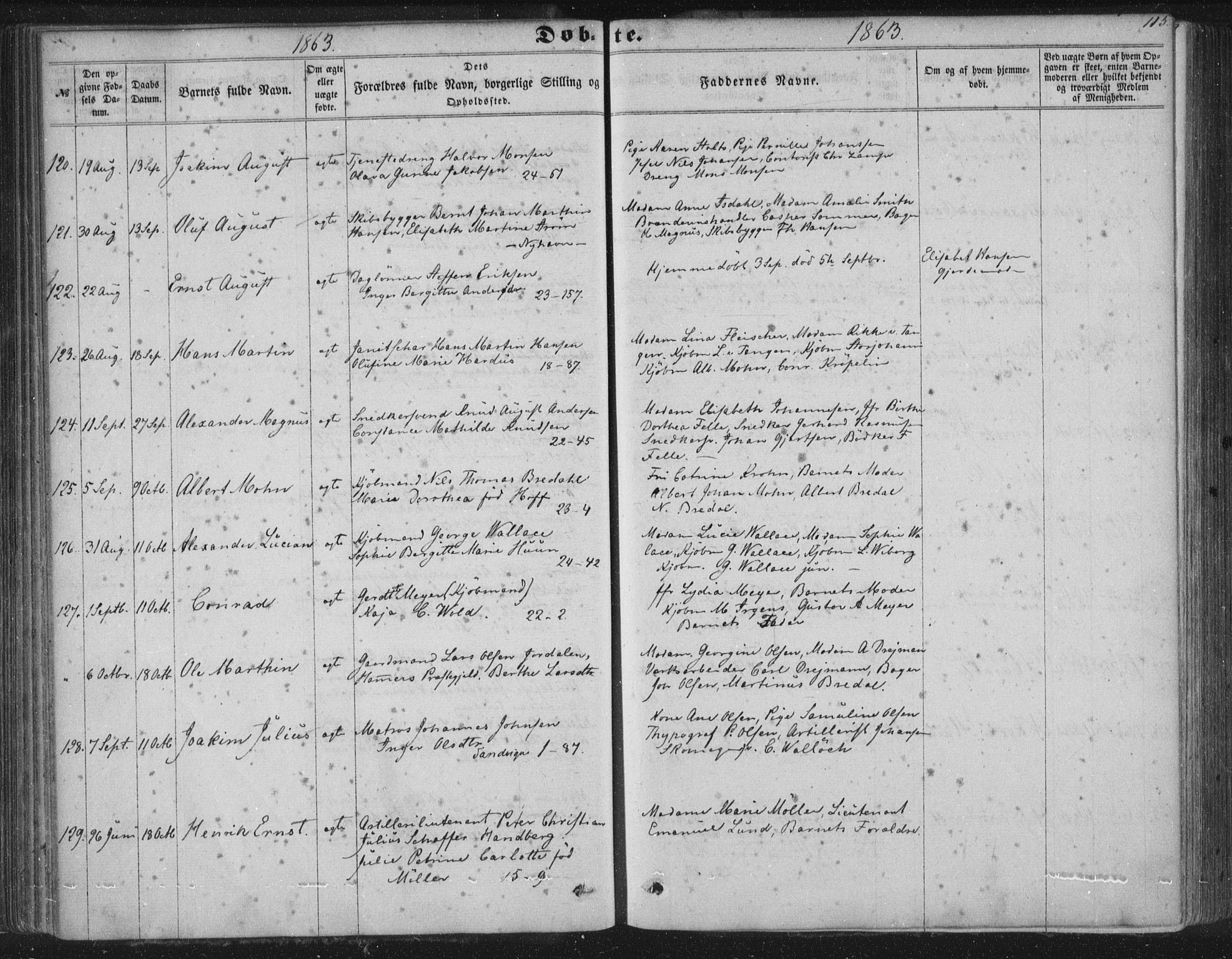 Korskirken sokneprestembete, SAB/A-76101/H/Haa/L0018: Parish register (official) no. B 4, 1857-1866, p. 115